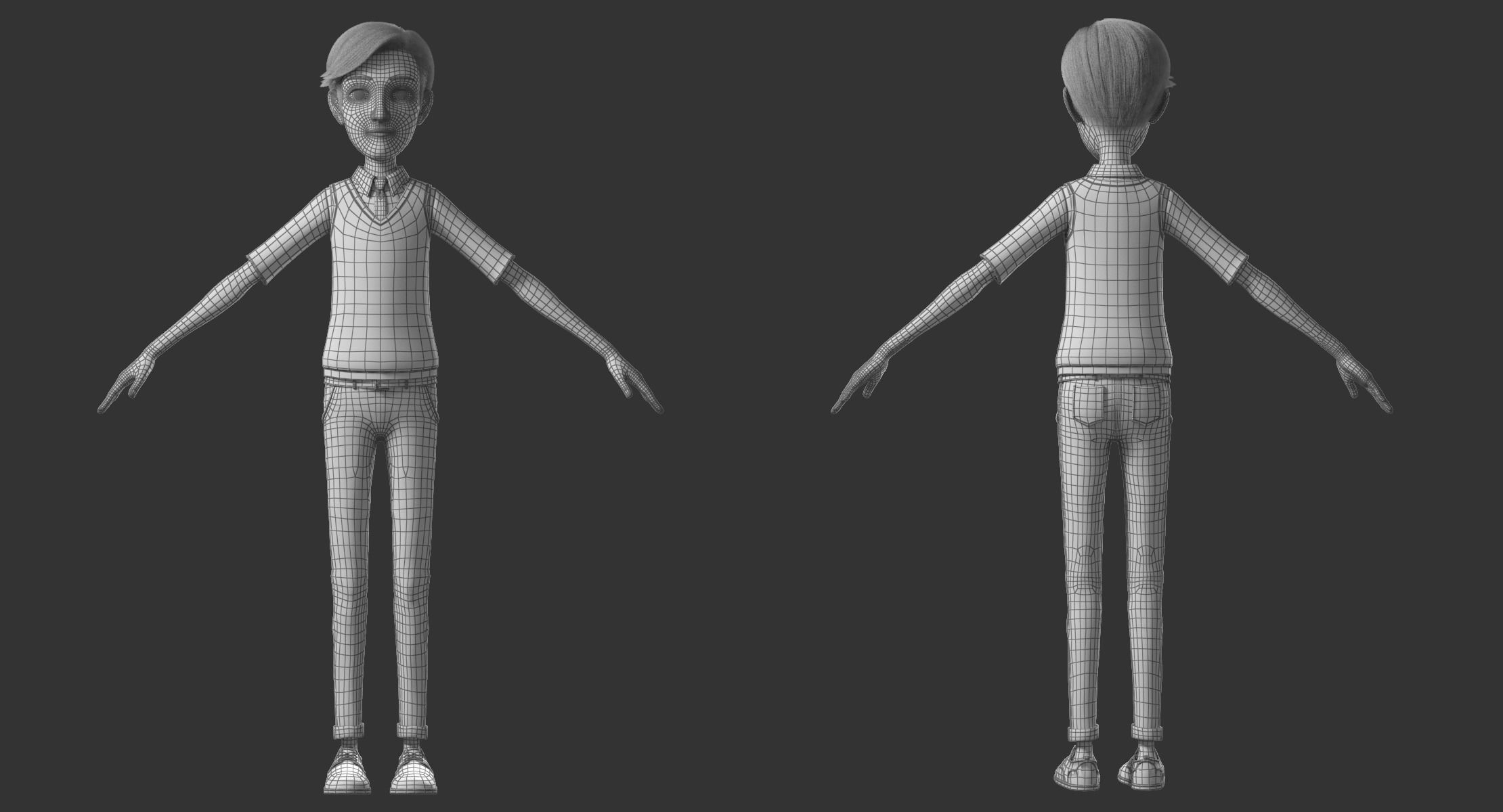 Cartoon Man Rigged 3D model_29