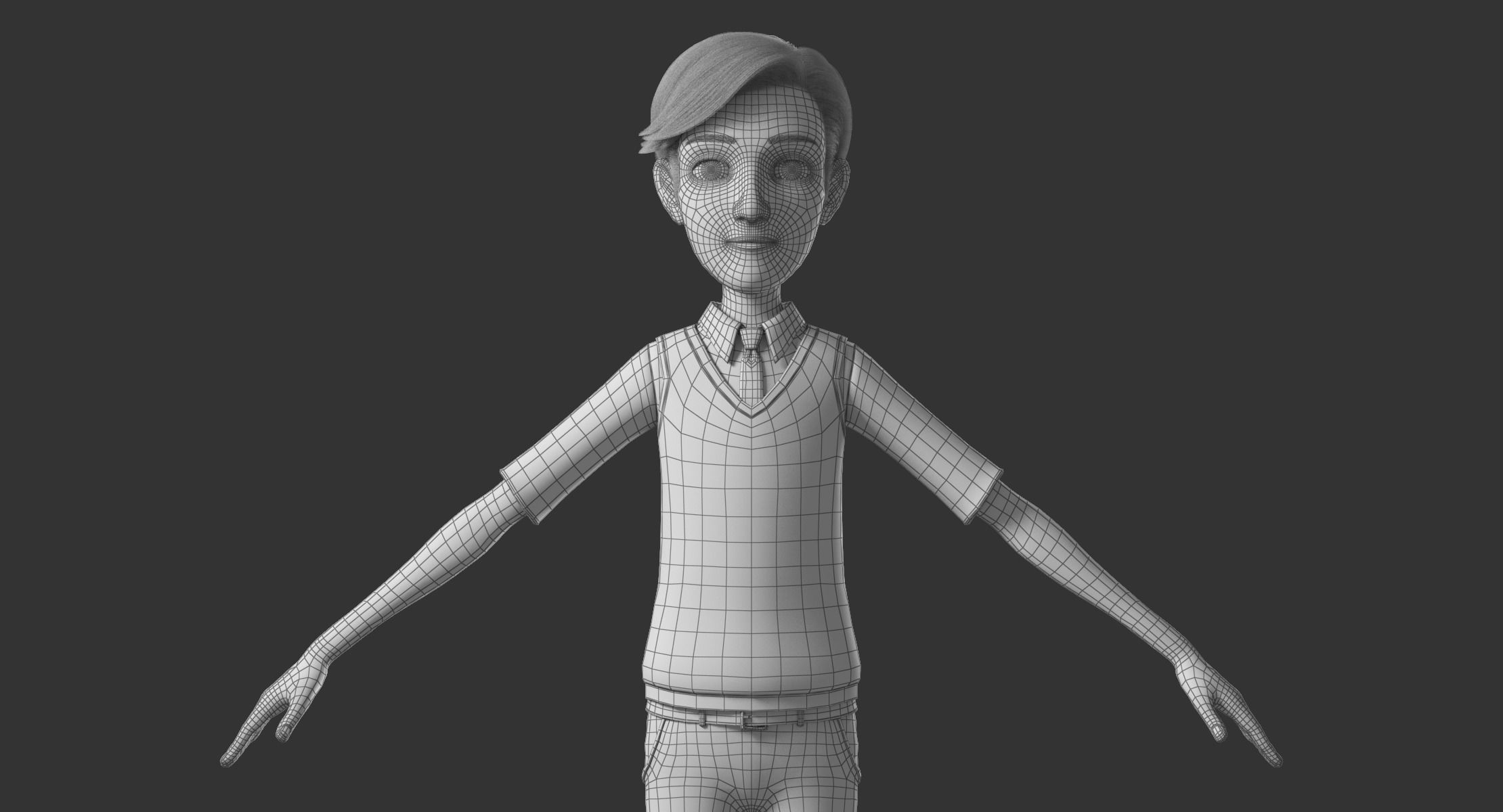 Cartoon Man Rigged 3D model_30