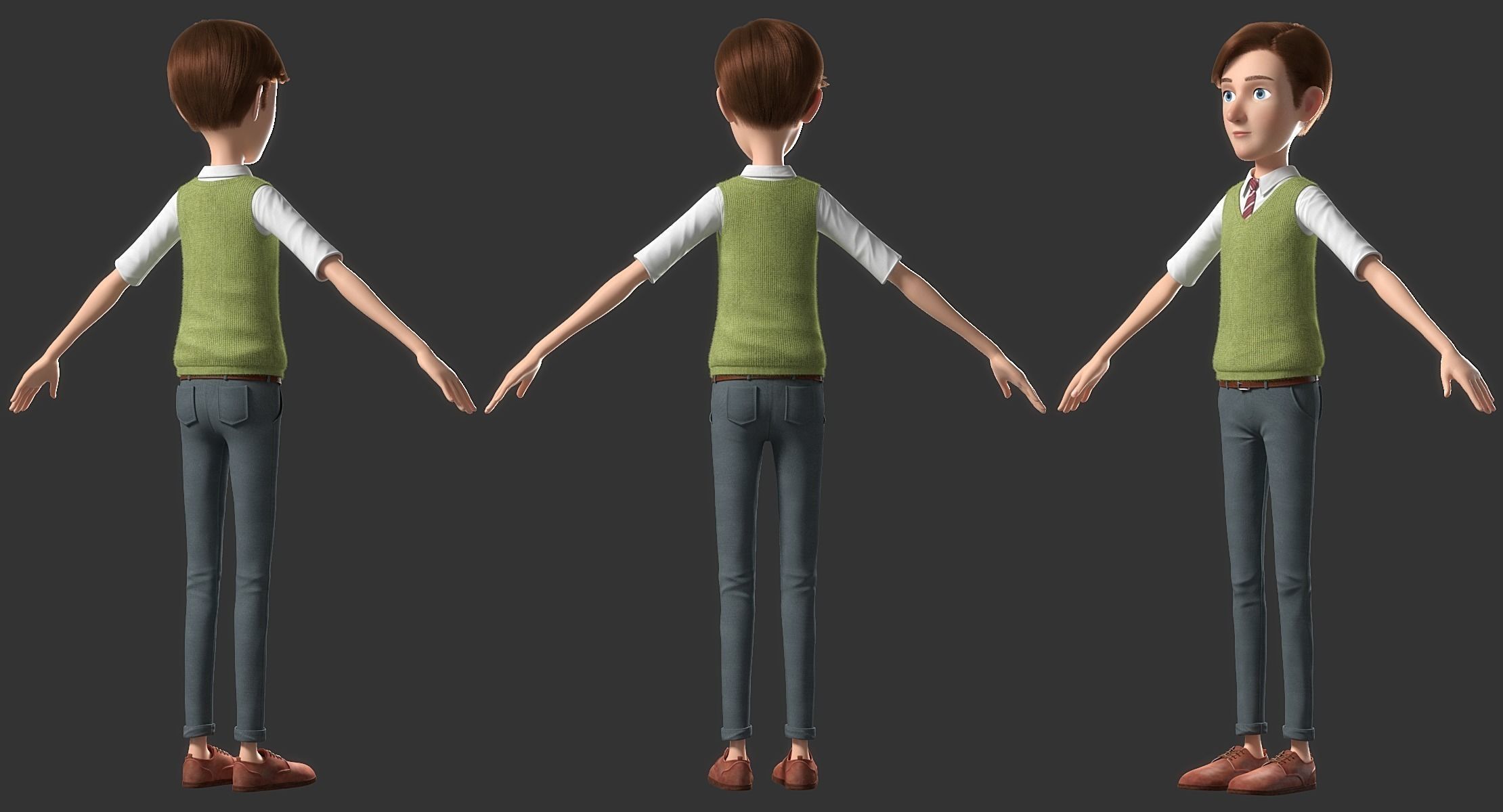Cartoon Man Rigged 3D model_18