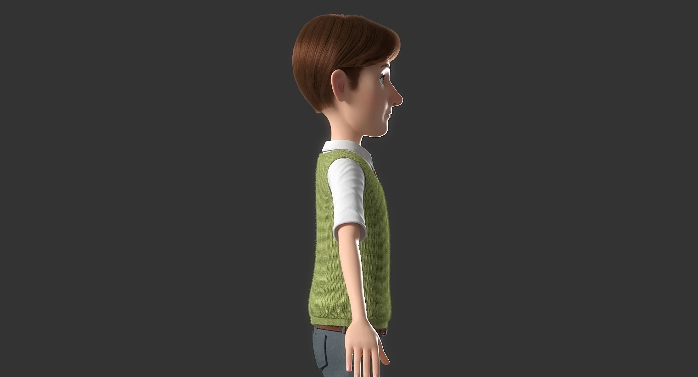 Cartoon Man Rigged 3D model_14