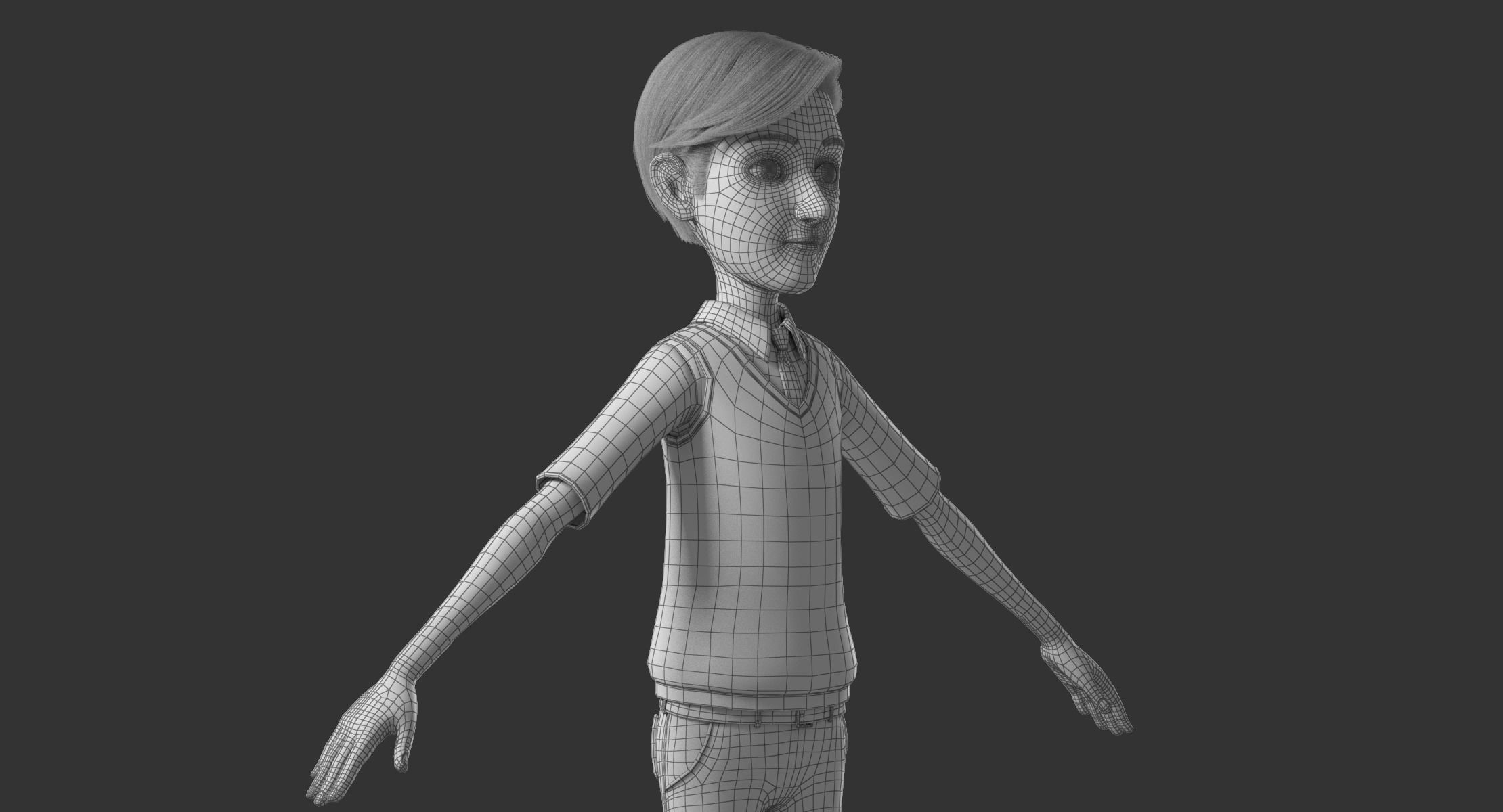 Cartoon Man Rigged 3D model_31