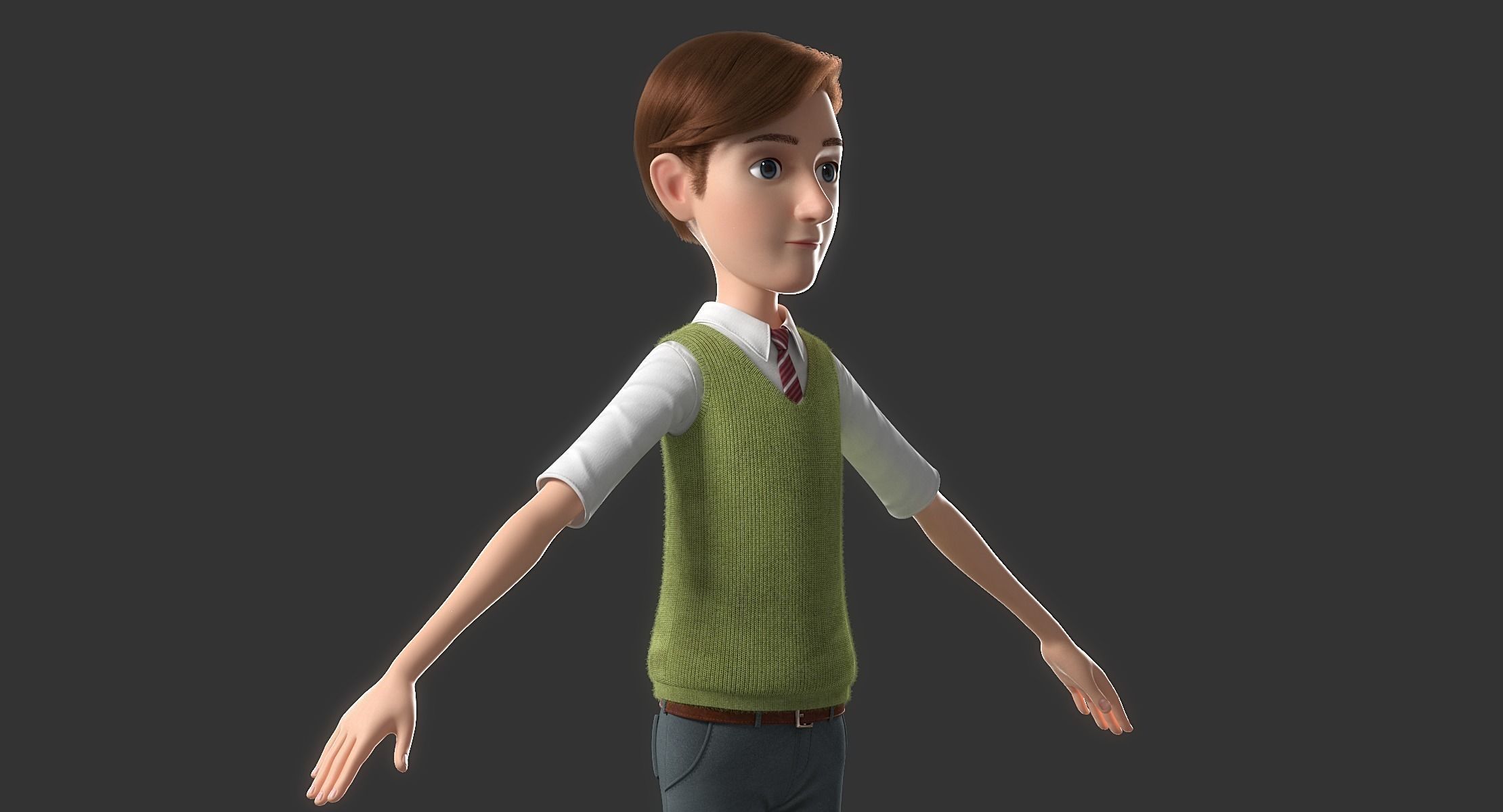 Cartoon Man Rigged 3D model_13