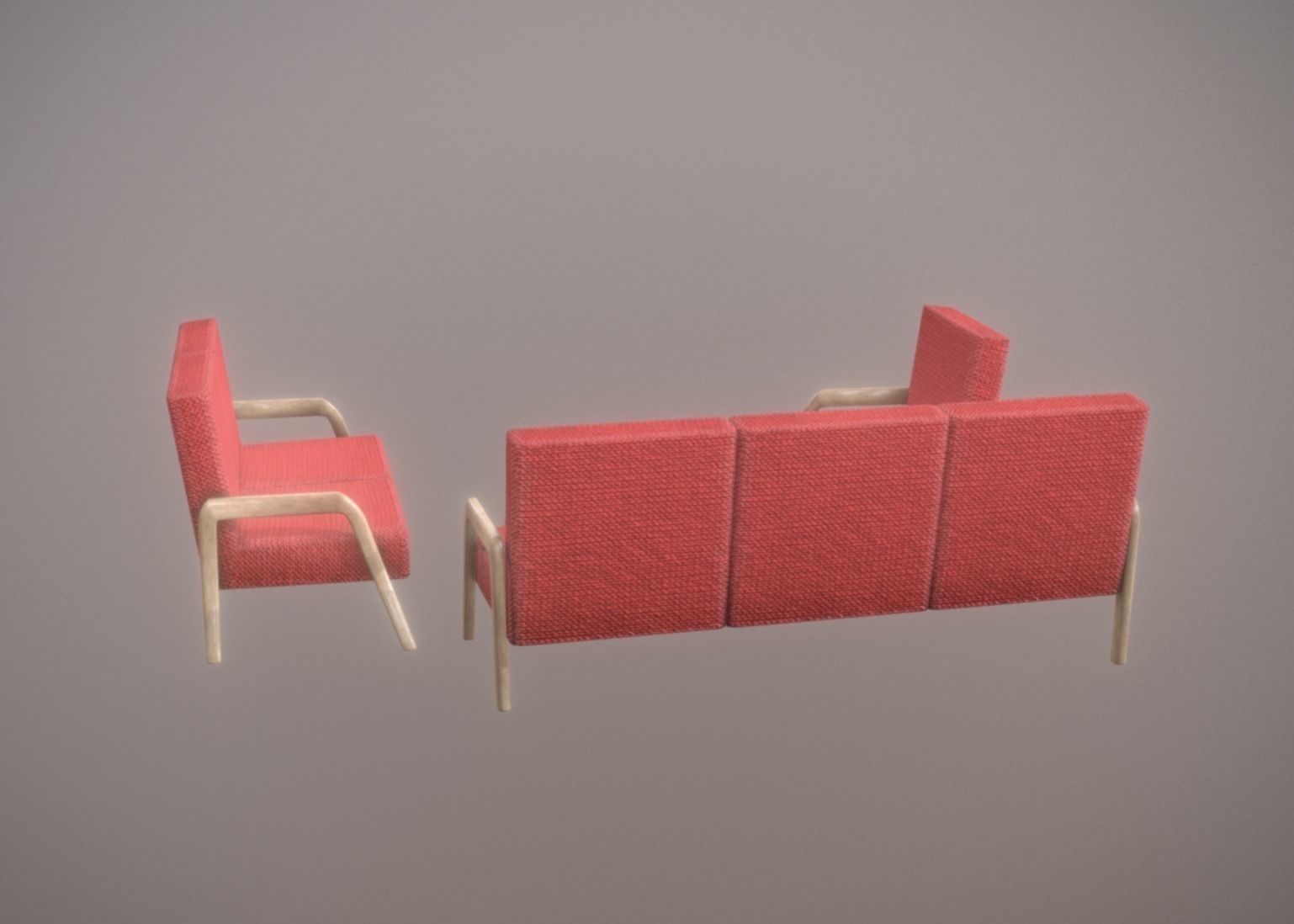 Living Room Seating 5 color low poly game ready Low-poly 3D model_3