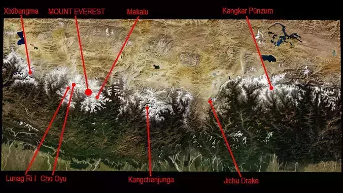 Himalaya Mountains Mount Everest Area 3D model