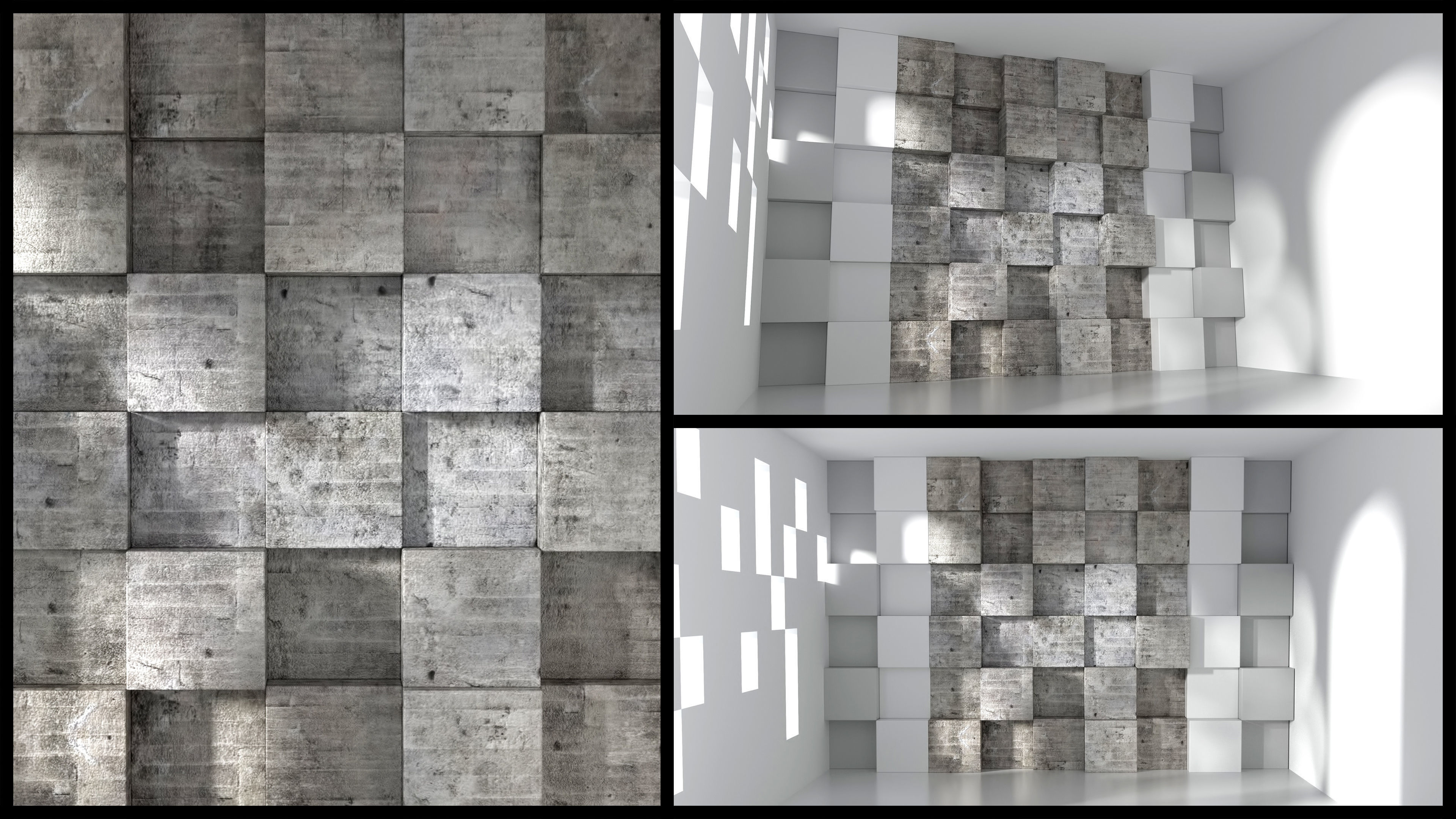 3D Modular 3D Feature Wall Panels Low-poly 3D model_2