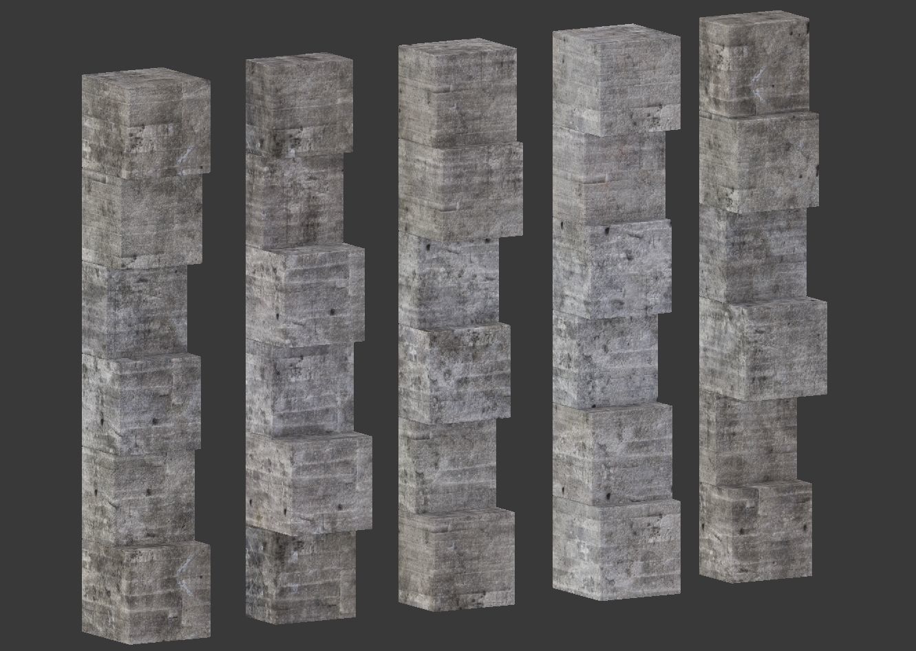 3D Modular 3D Feature Wall Panels Low-poly 3D model_4