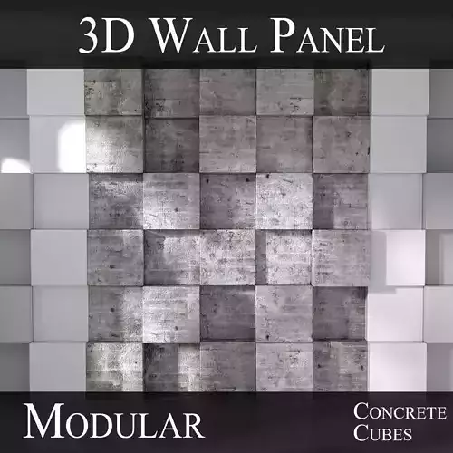3D Modular 3D Feature Wall Panels Low-poly 3D model