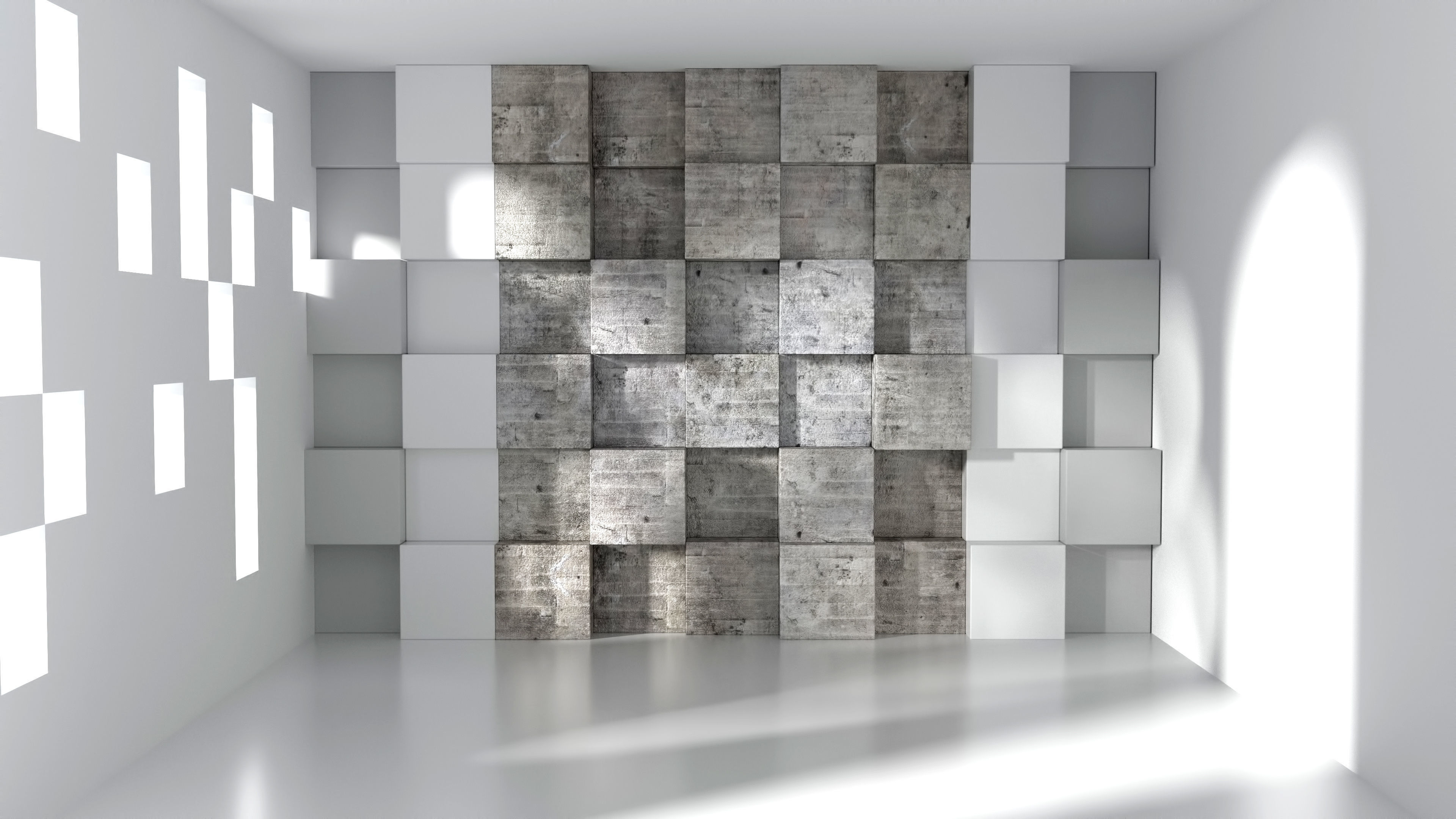 3D Modular 3D Feature Wall Panels Low-poly 3D model_3