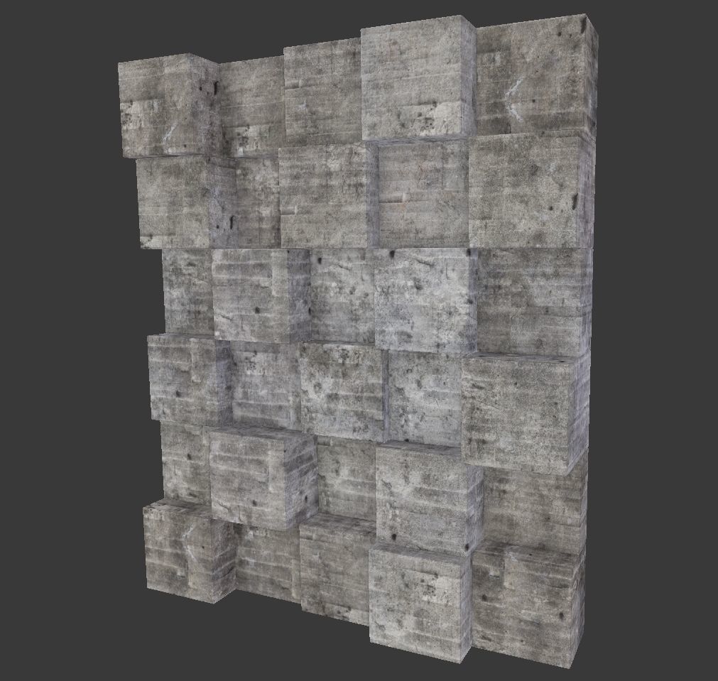 3D Modular 3D Feature Wall Panels Low-poly 3D model_12