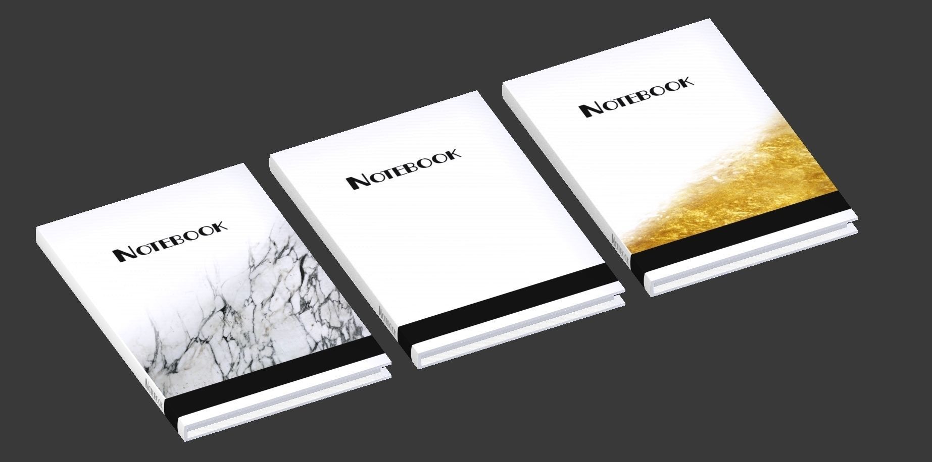 Notebook - Set of 3 Low-poly 3D model_5