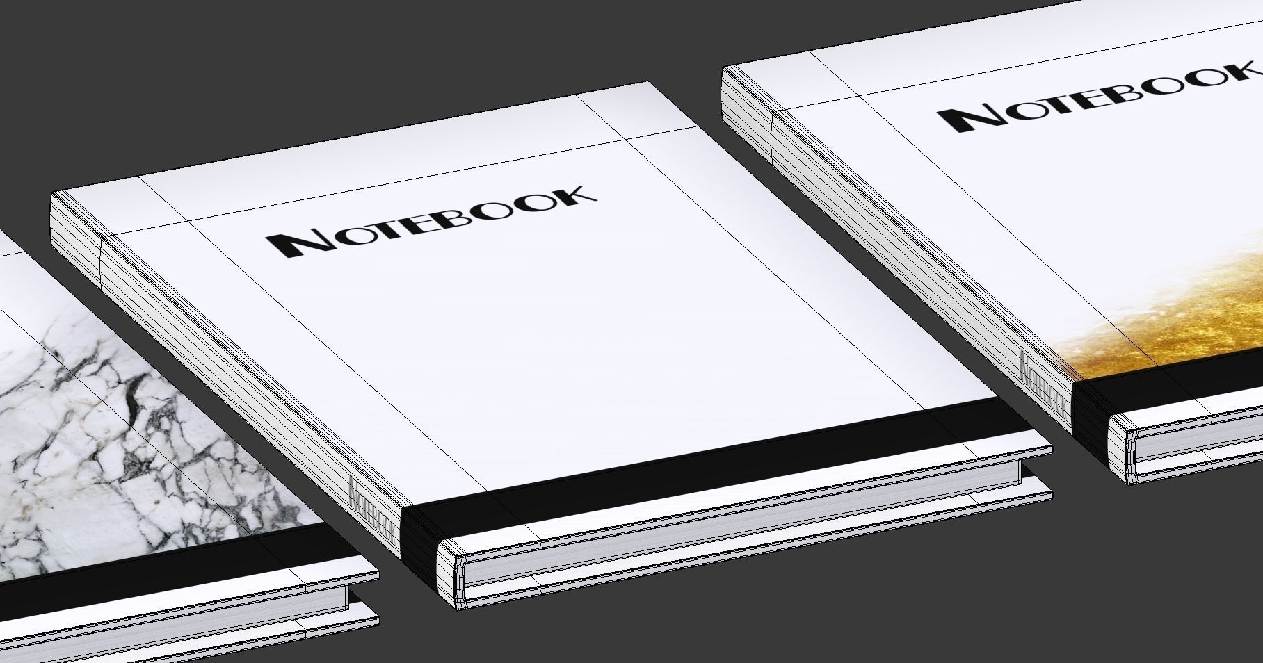 Notebook - Set of 3 Low-poly 3D model_6