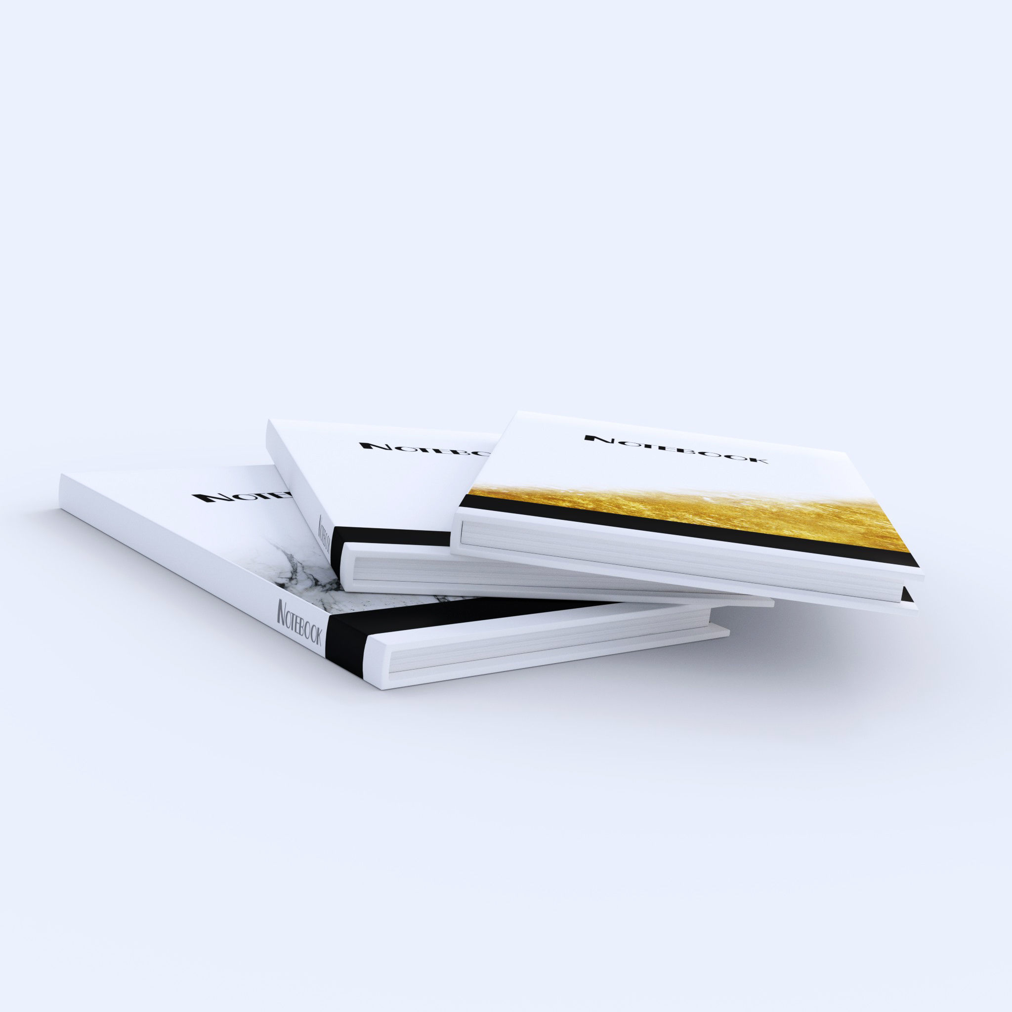 Notebook - Set of 3 Low-poly 3D model_3