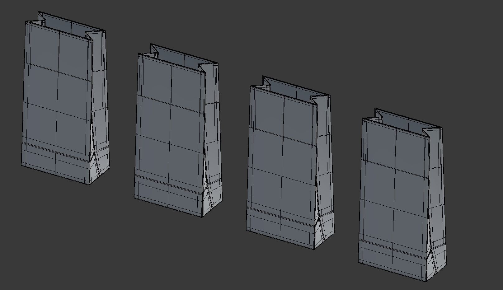 Natur Candy Bag - Simple Paper Bag Low-poly 3D model_9