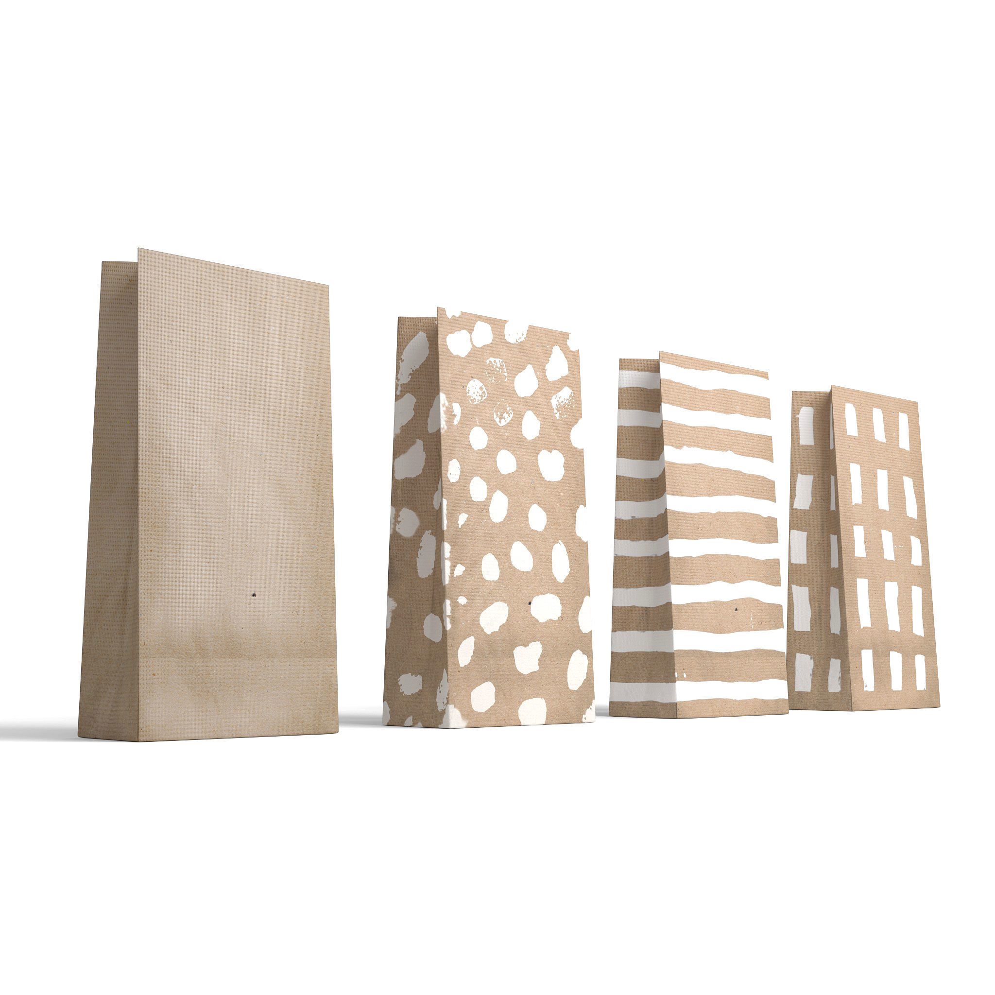 Natur Candy Bag - Simple Paper Bag Low-poly 3D model_1