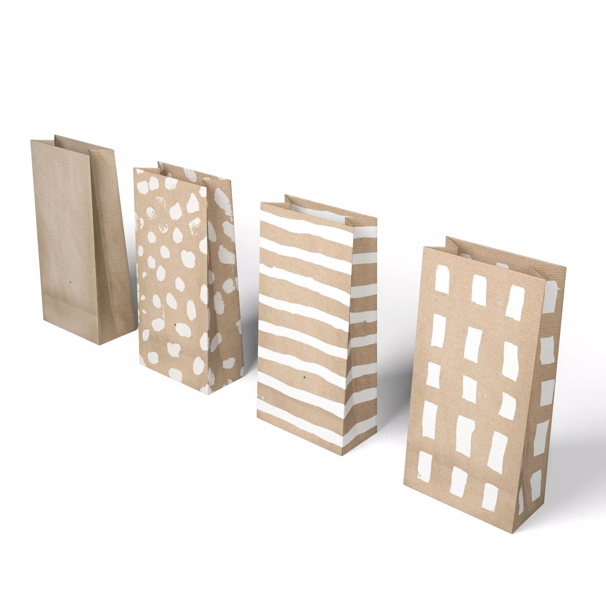 Natur Candy Bag - Simple Paper Bag Low-poly 3D model_0