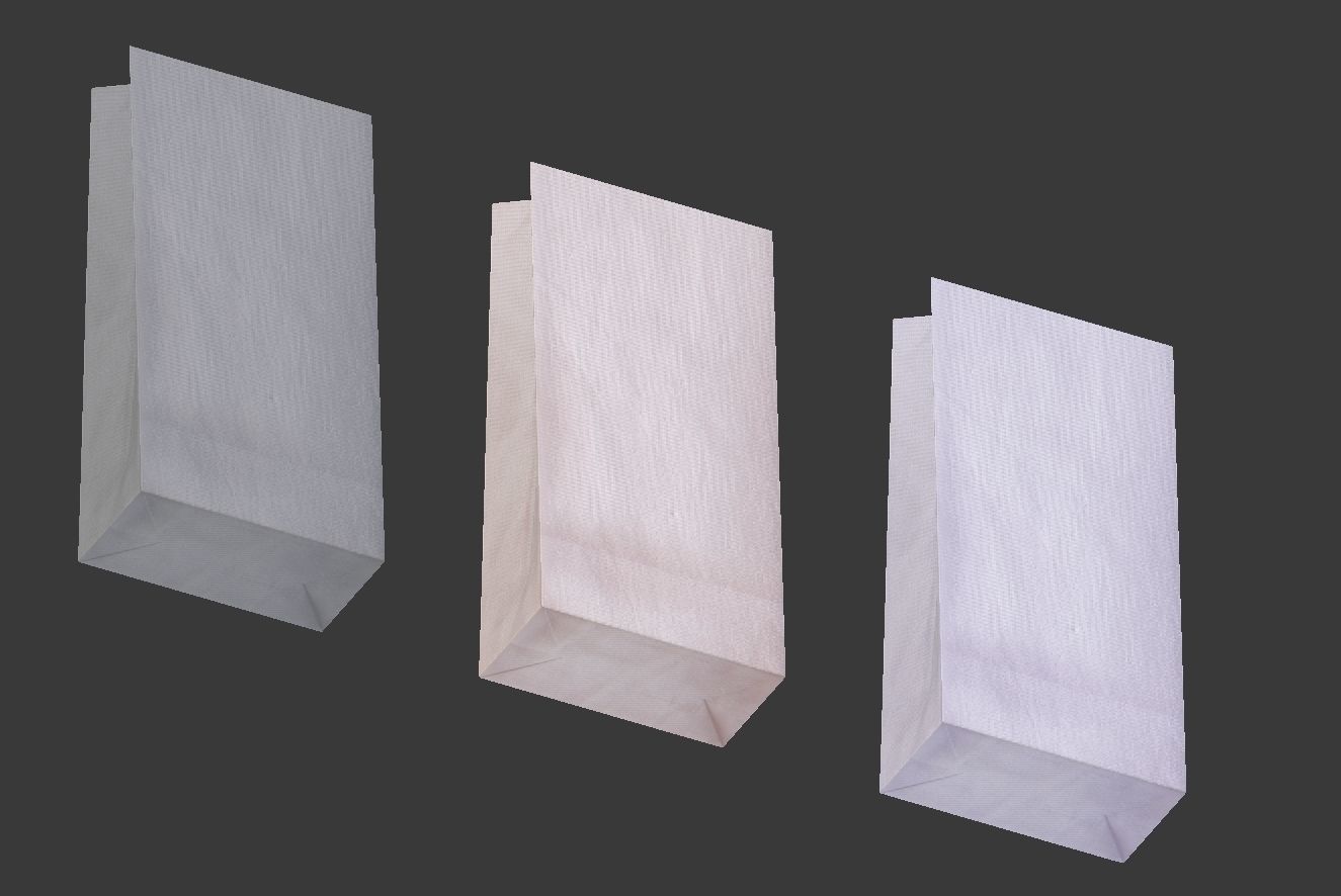 Candy Bag Pastel colored - Simple Paper Bag Low-poly 3D model_4