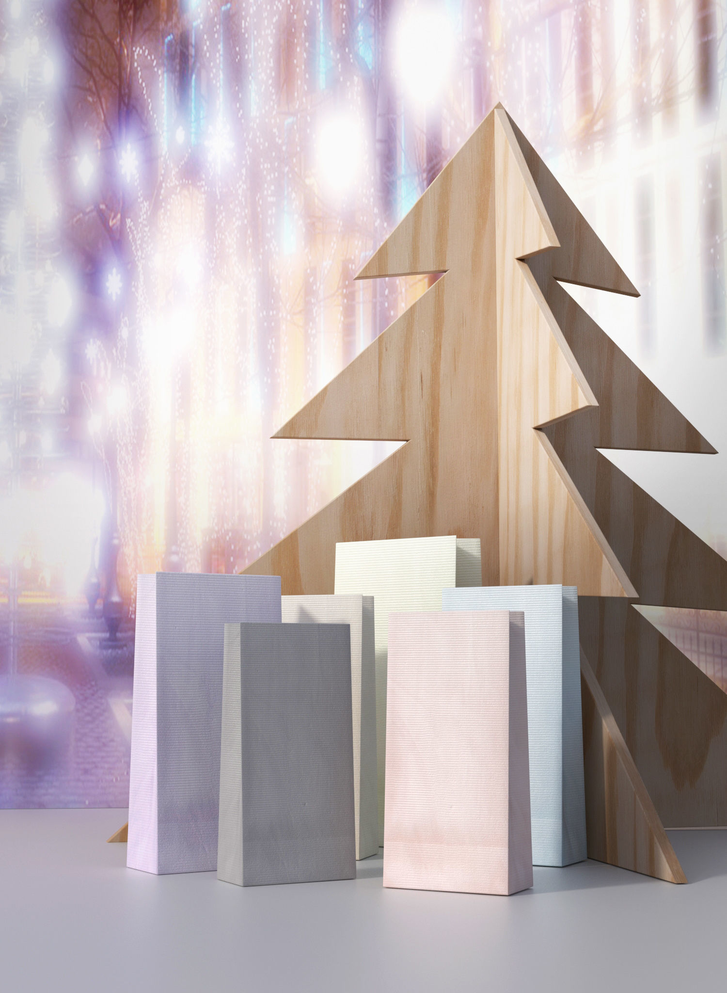 Candy Bag Pastel colored - Simple Paper Bag Low-poly 3D model_1