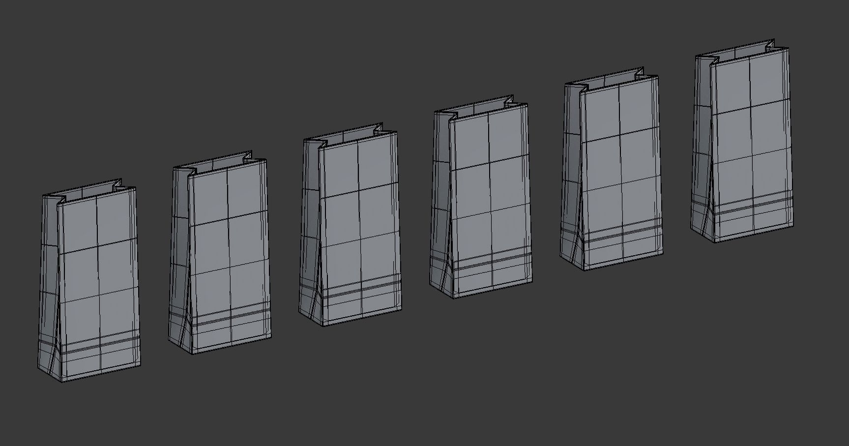 Candy Bag Pastel colored - Simple Paper Bag Low-poly 3D model_12