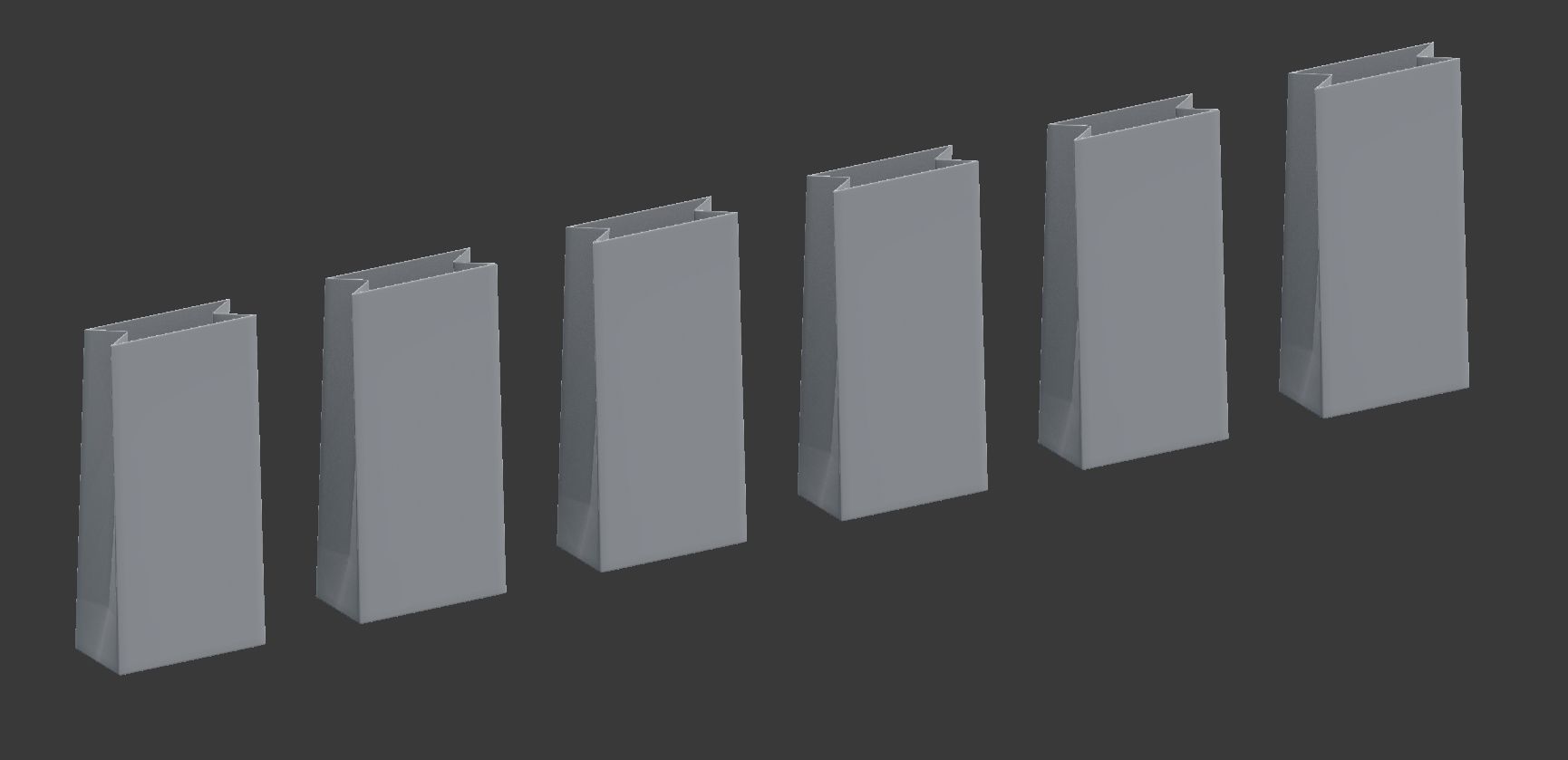 Candy Bag Pastel colored - Simple Paper Bag Low-poly 3D model_8