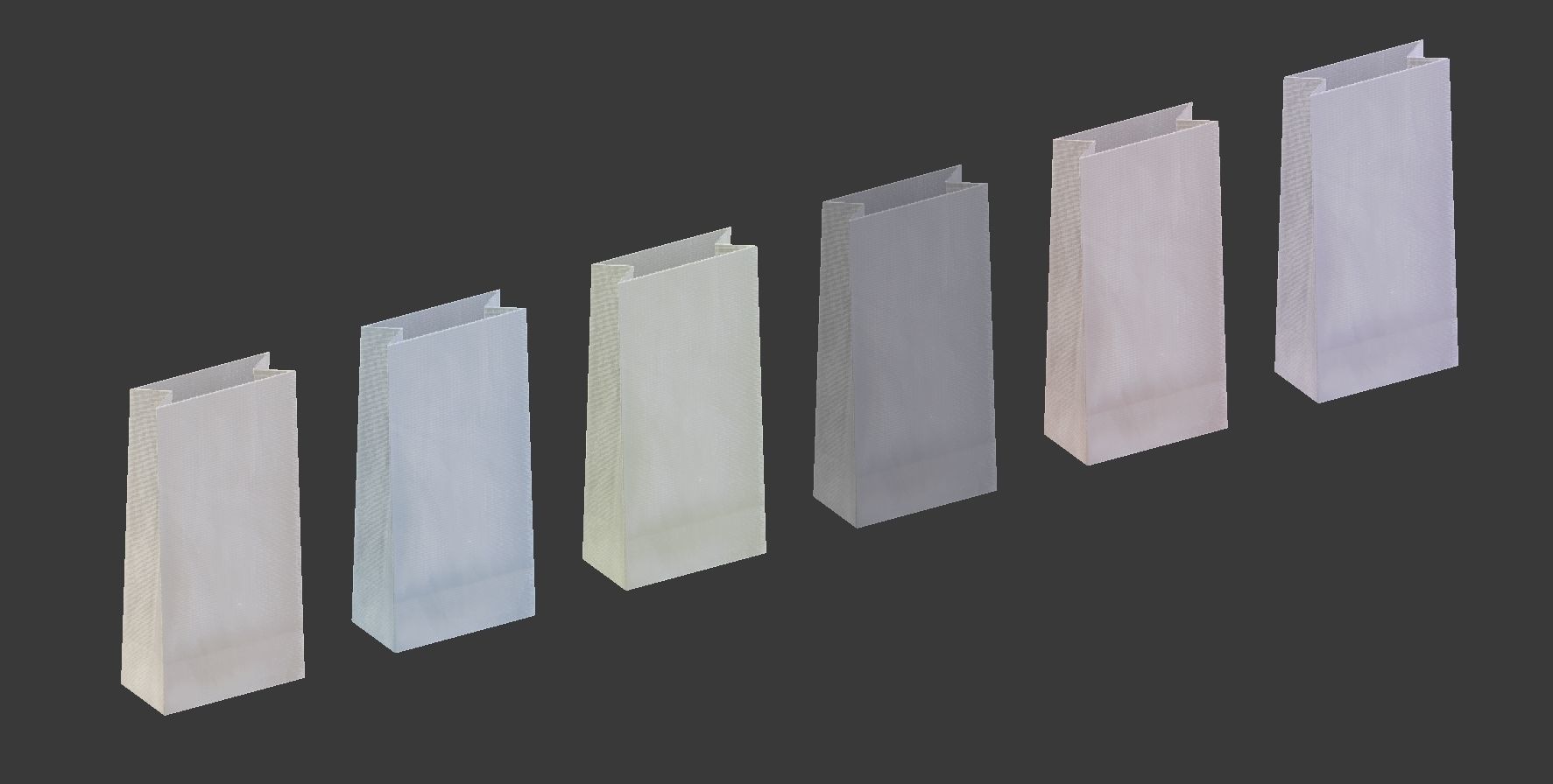 Candy Bag Pastel colored - Simple Paper Bag Low-poly 3D model_5