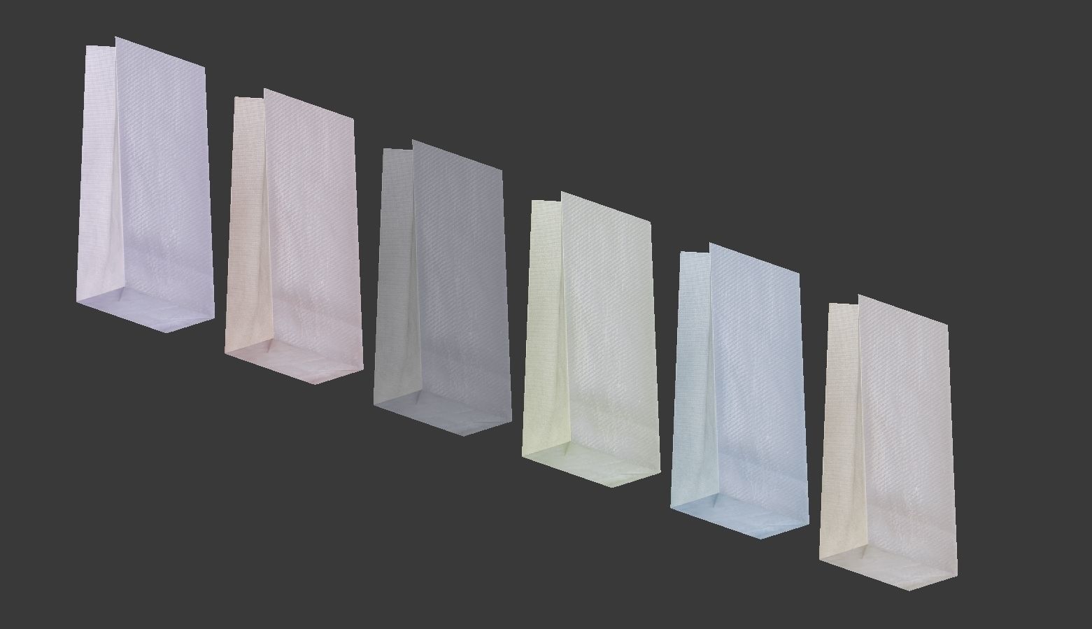Candy Bag Pastel colored - Simple Paper Bag Low-poly 3D model_3