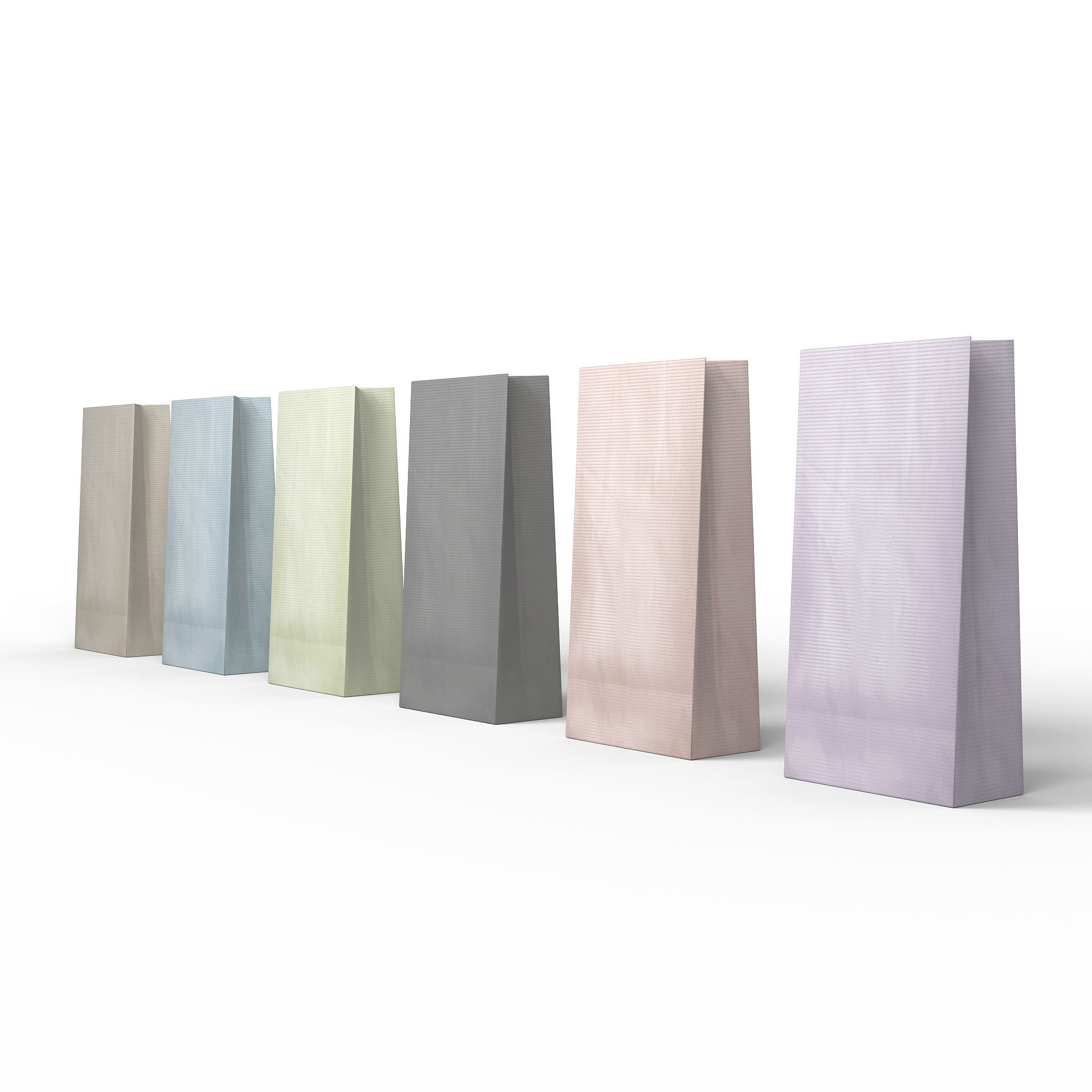 Candy Bag Pastel colored - Simple Paper Bag Low-poly 3D model_2