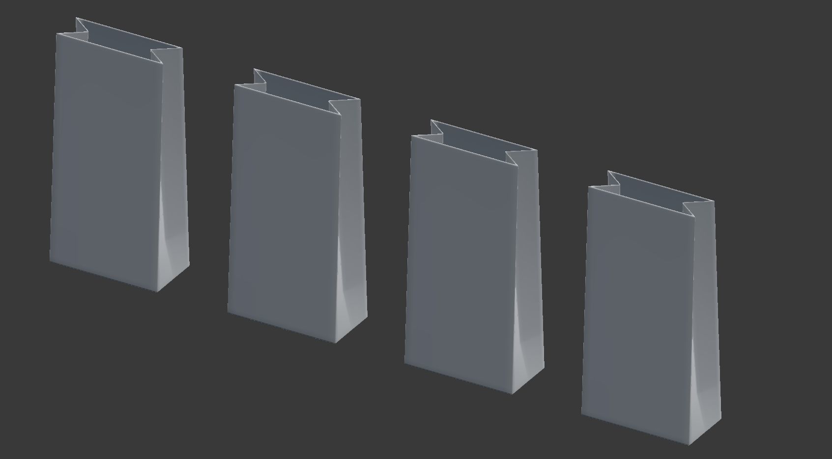 Candy Bag Pastel colored - Simple Paper Bag Low-poly 3D model_10