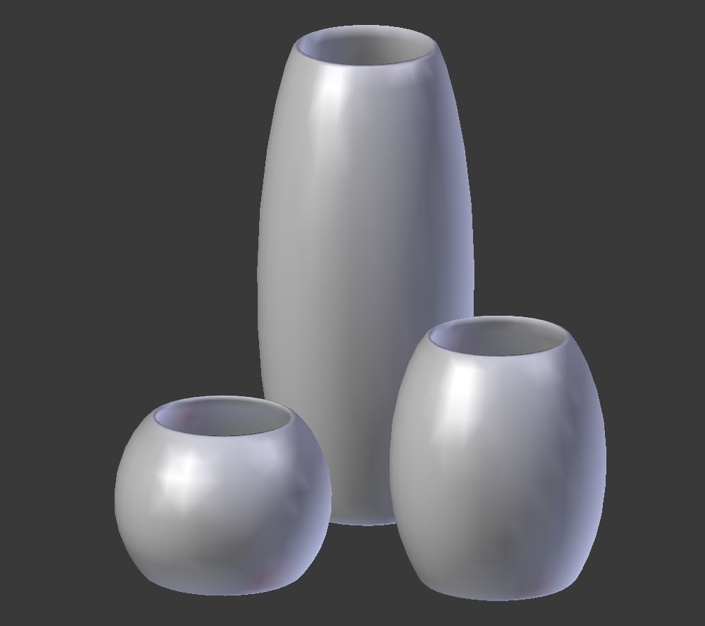 Modern Decor Vase Set 3D model_4