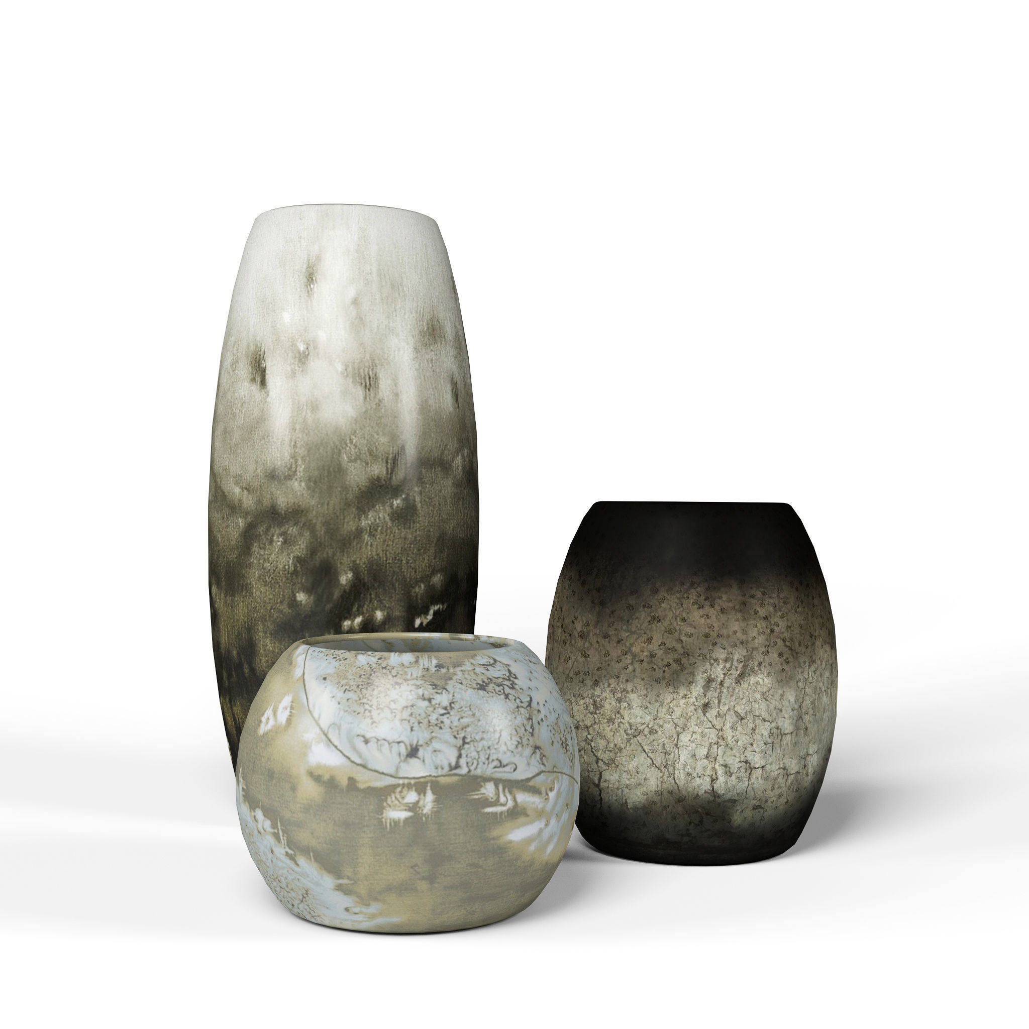 Modern Decor Vase Set 3D model_2