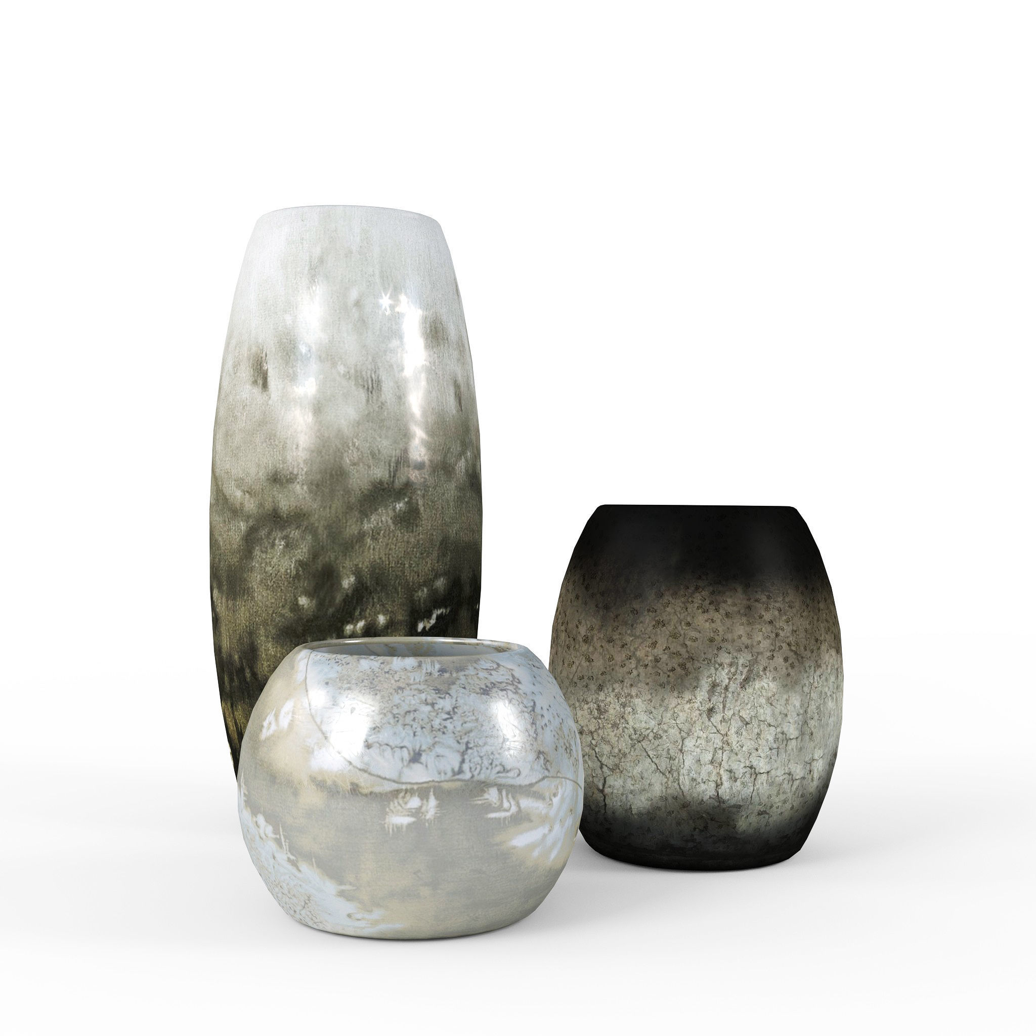 Modern Decor Vase Set 3D model_3