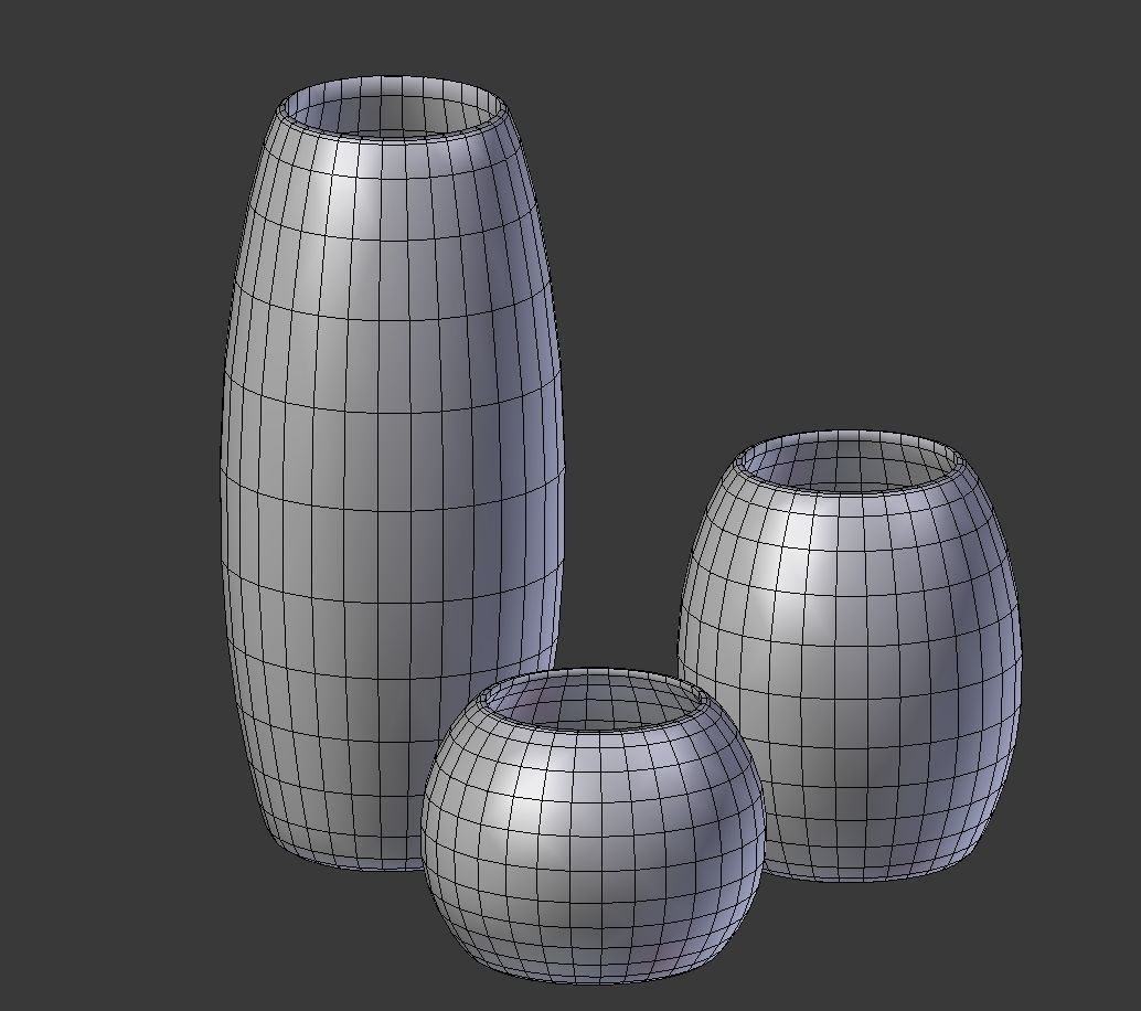 Modern Decor Vase Set 3D model_7