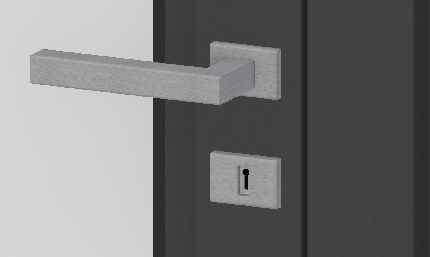 Modern Metal Glass Double Door 3D model_7