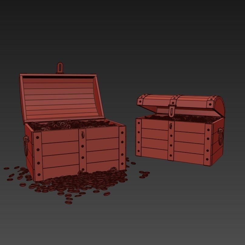 Chest Set 01 3D model_5