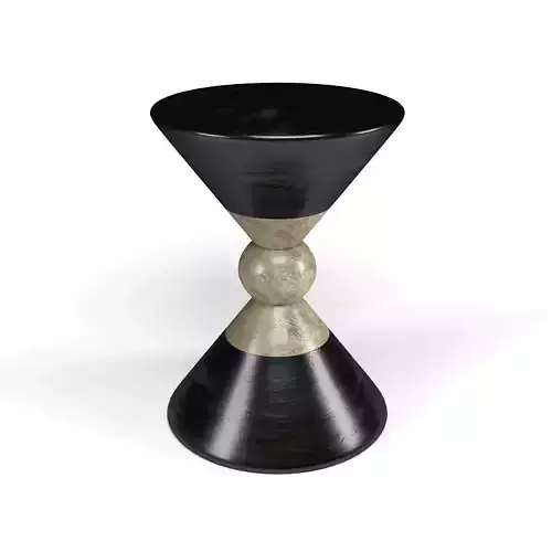 Modern Round Black and Gold Side Table