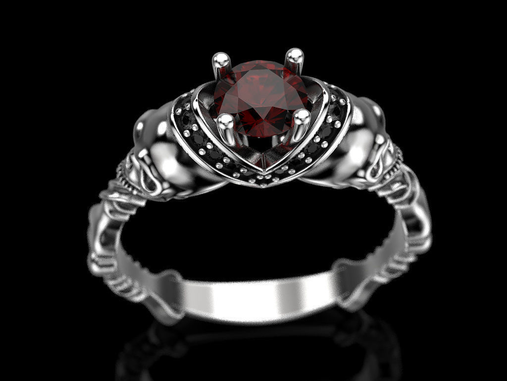 Skull Engagement Ring 5 3D print model_4