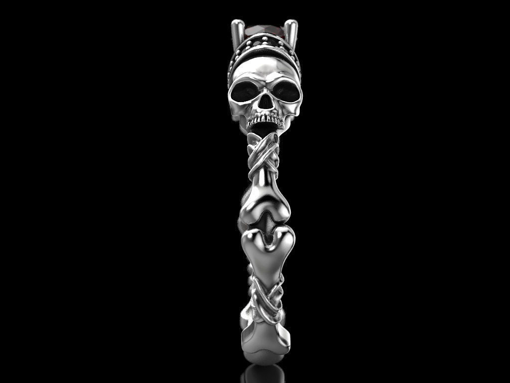Skull Engagement Ring 5 3D print model_6