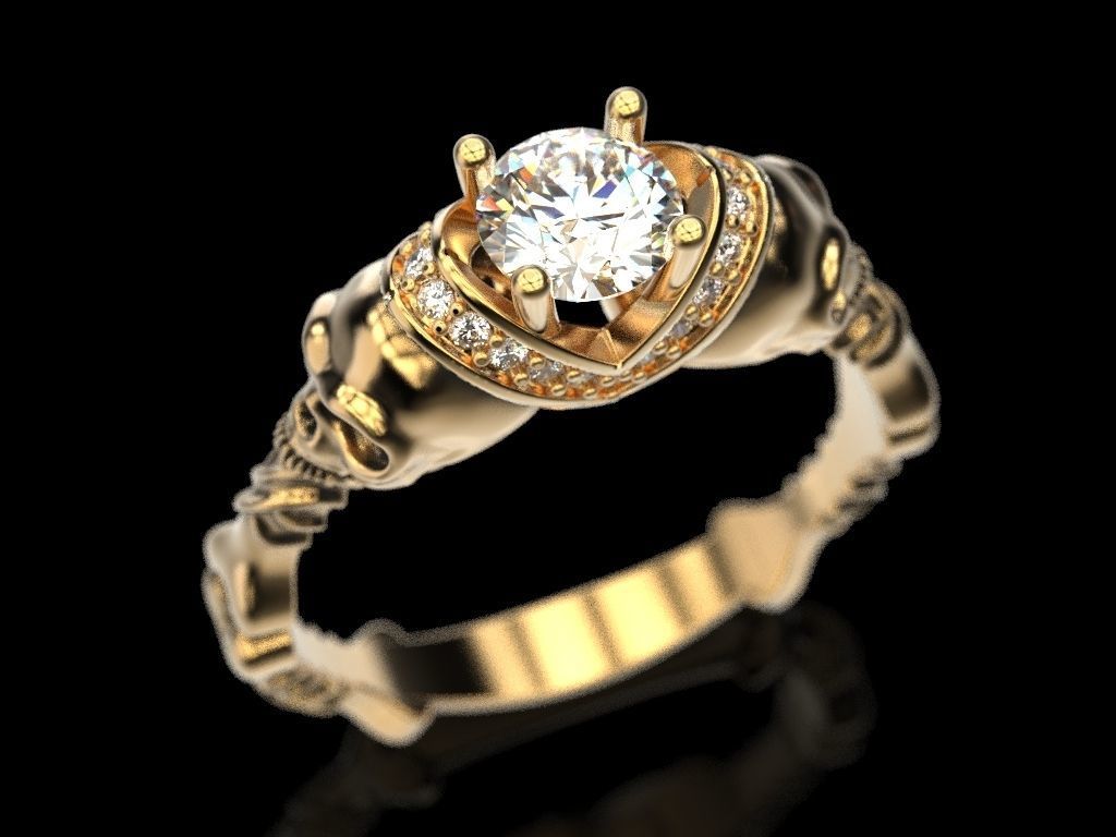 Skull Engagement Ring 5 3D print model_12