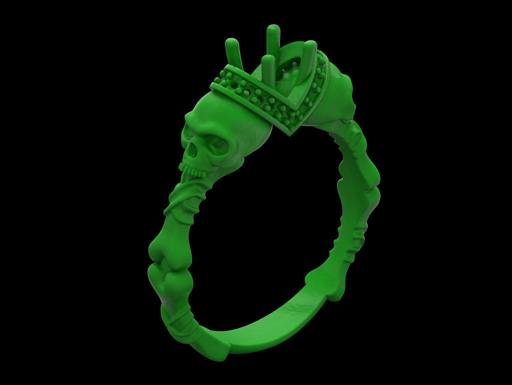 Skull Engagement Ring 5 3D print model_14