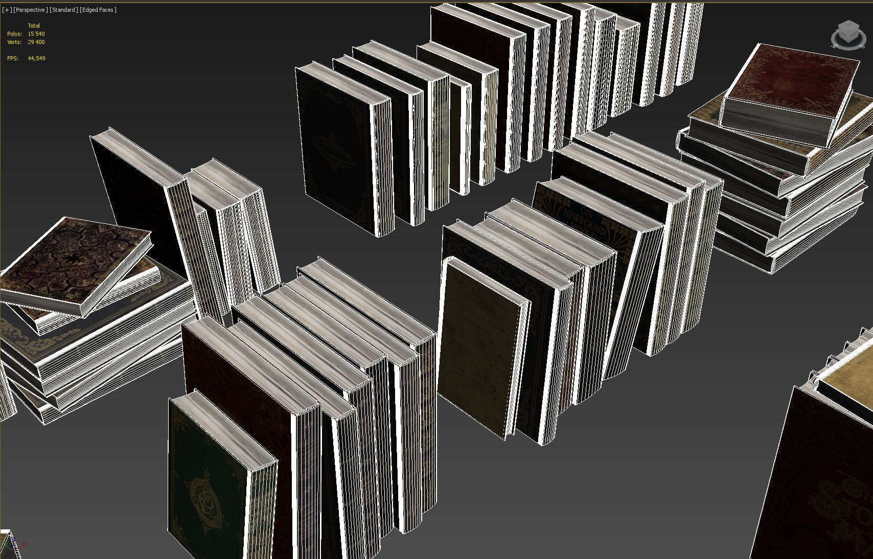 old books pack 001 collection  Low-poly 3D model_4