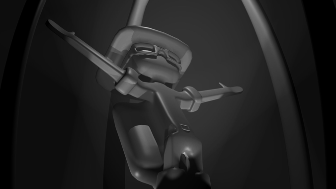 Human statue low poly Low-poly 3D model