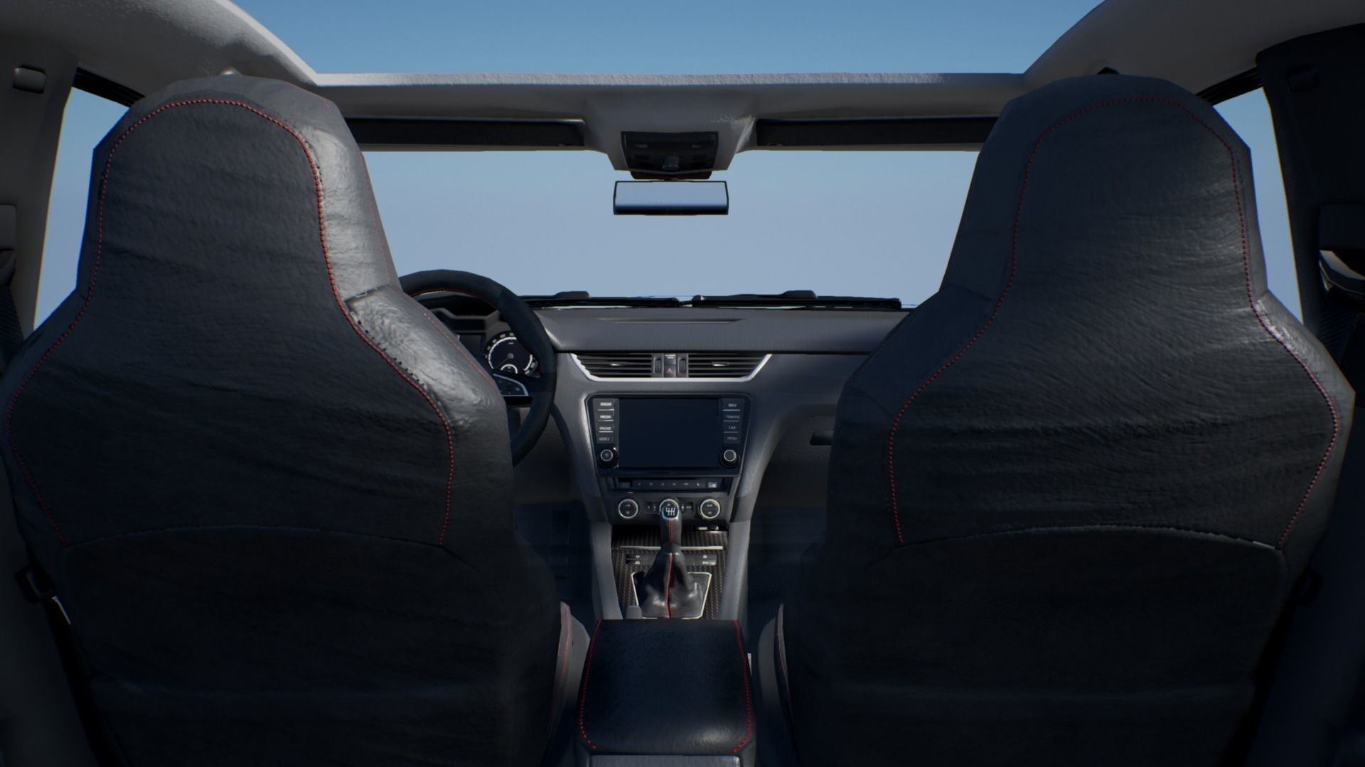 Skoda Octavia RS Game model with Substance Designer Low-poly 3D model_0