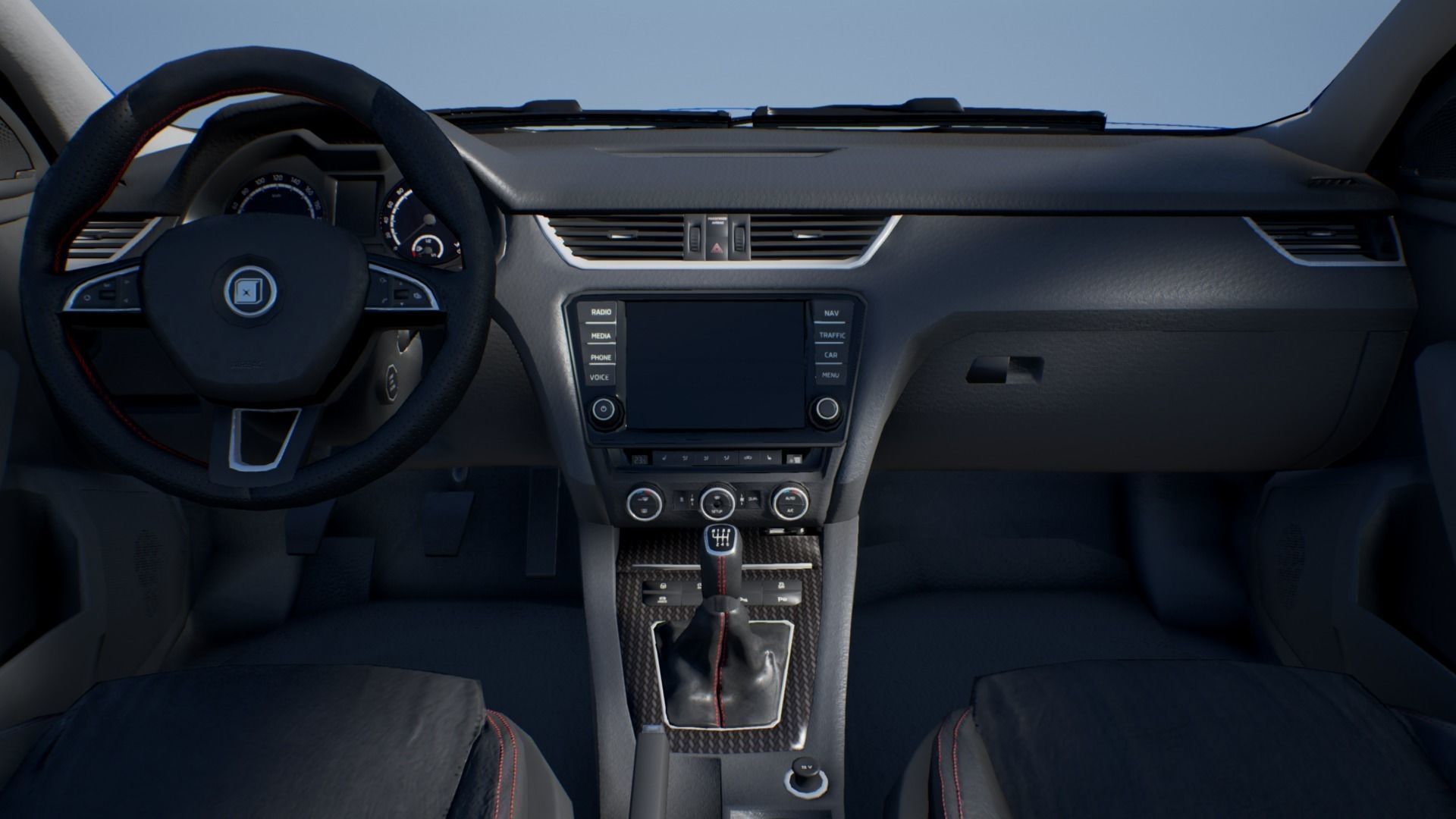 Skoda Octavia RS Game model with Substance Designer Low-poly 3D model_1