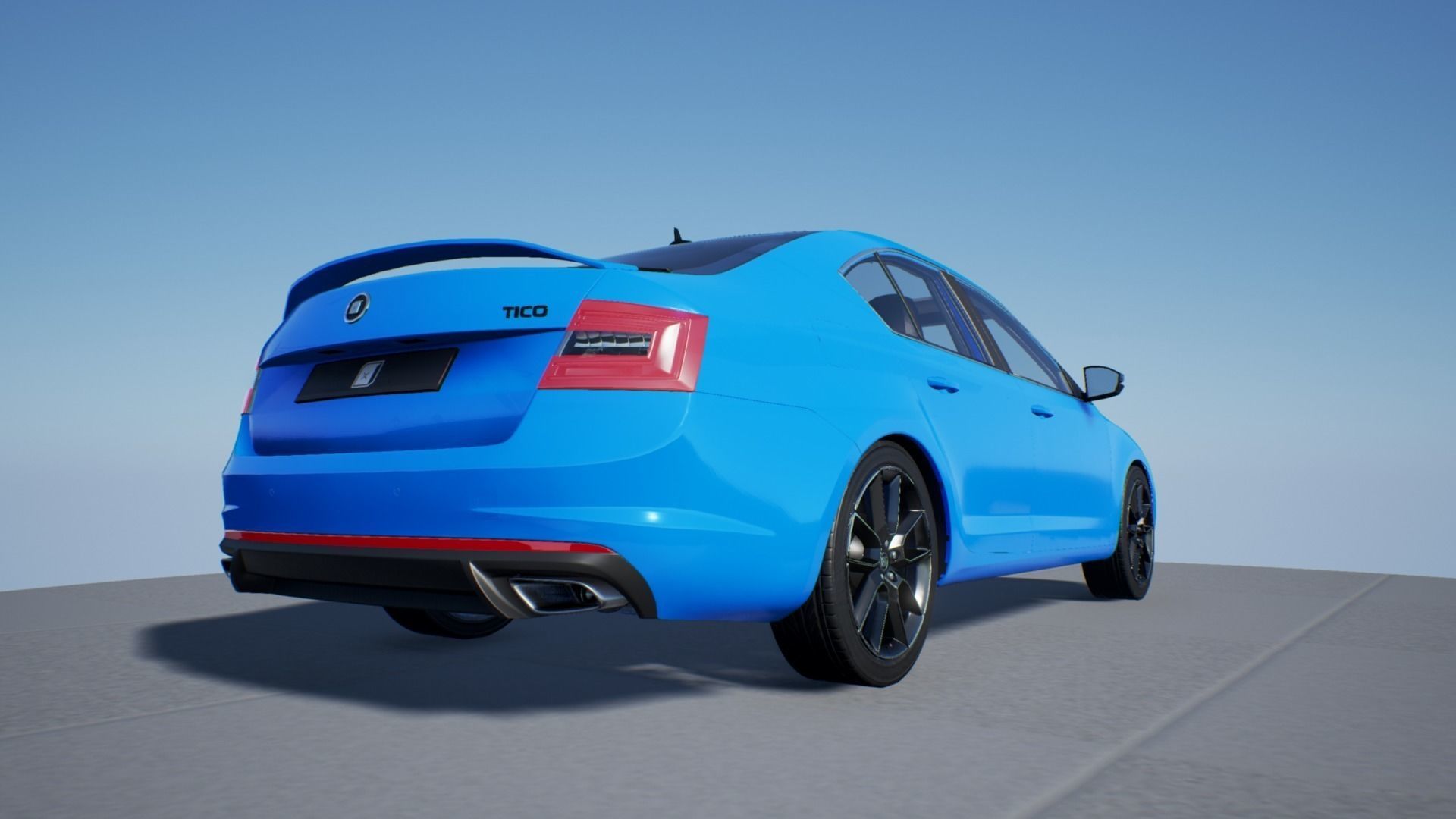 Skoda Octavia RS Game model with Substance Designer Low-poly 3D model_4