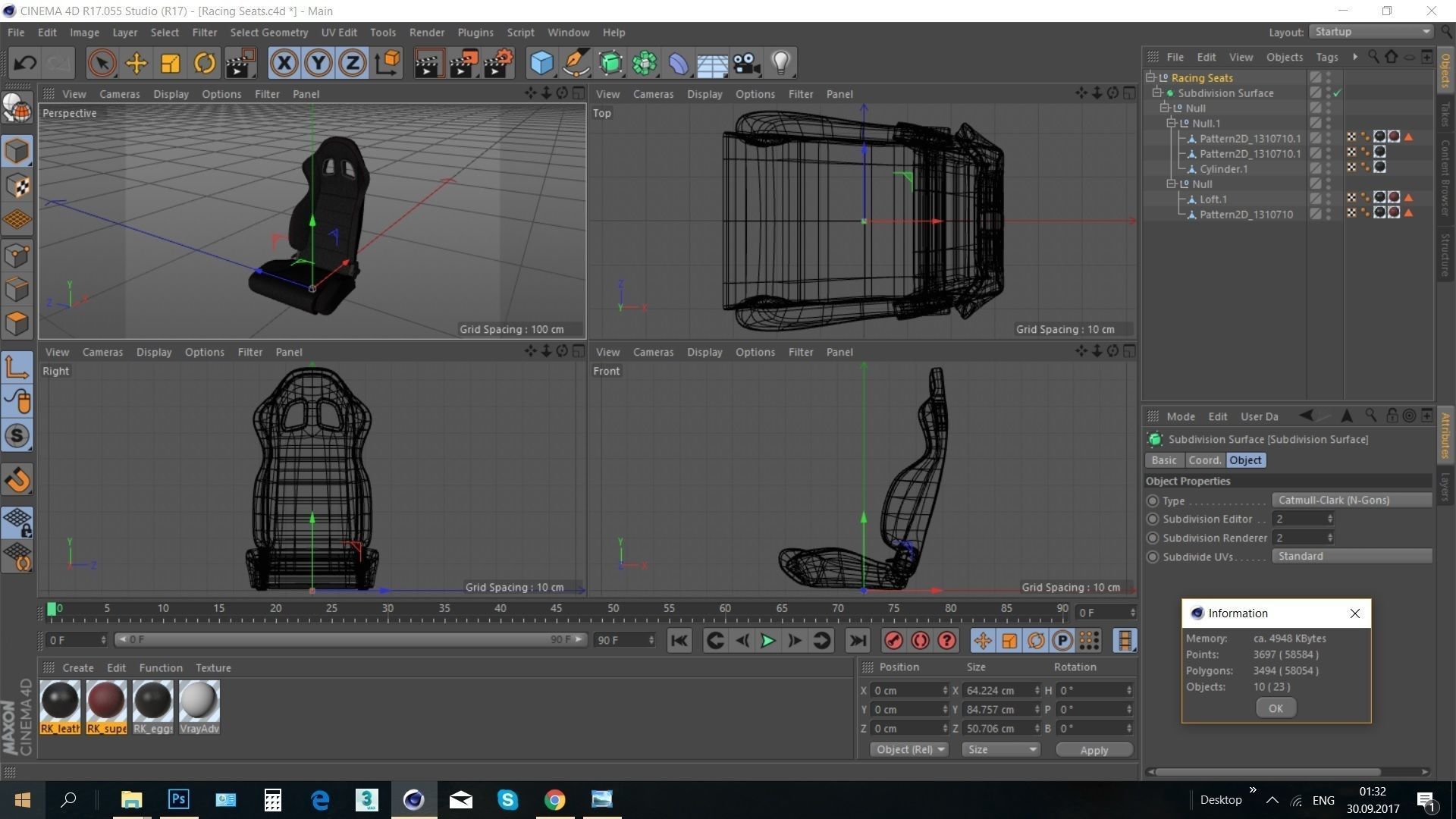 Car racing seat 3D model_14