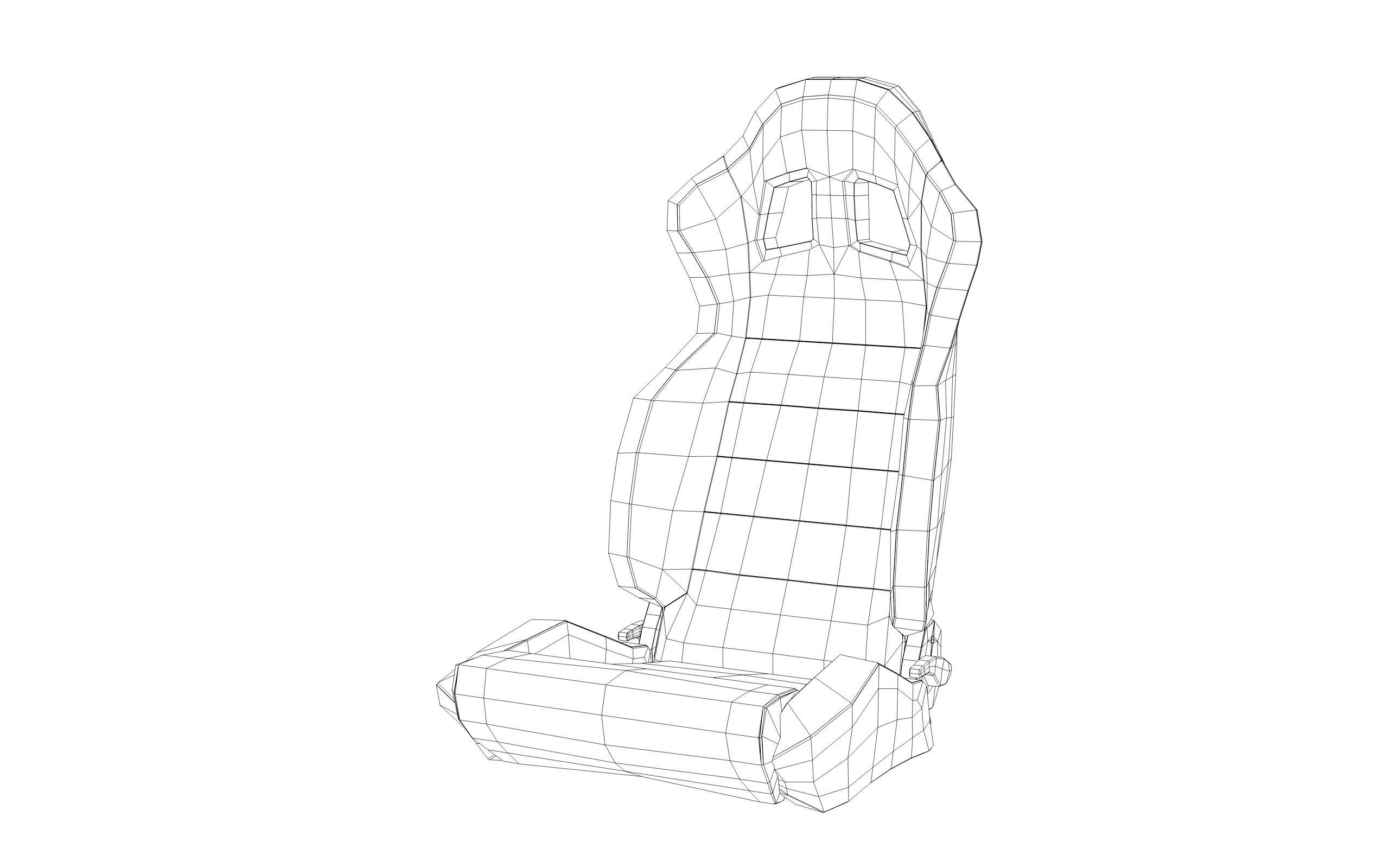 Car racing seat 3D model_1