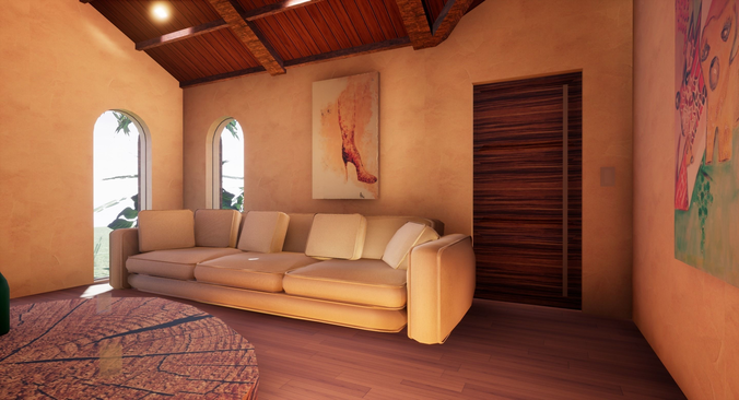SHC Spanish Modern House 1 Low-poly 3D model