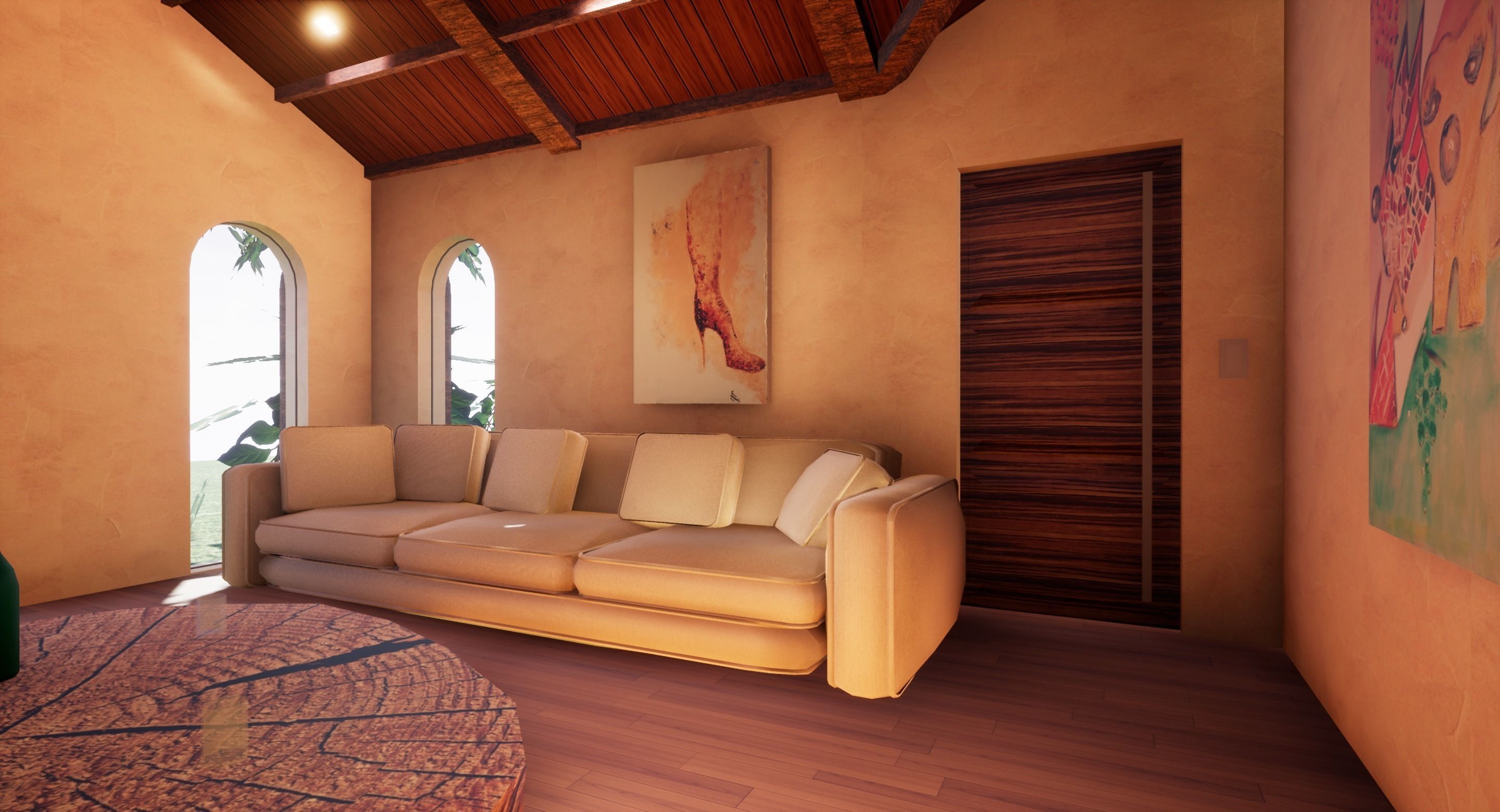 SHC Spanish Modern House 1 Low-poly 3D model_0