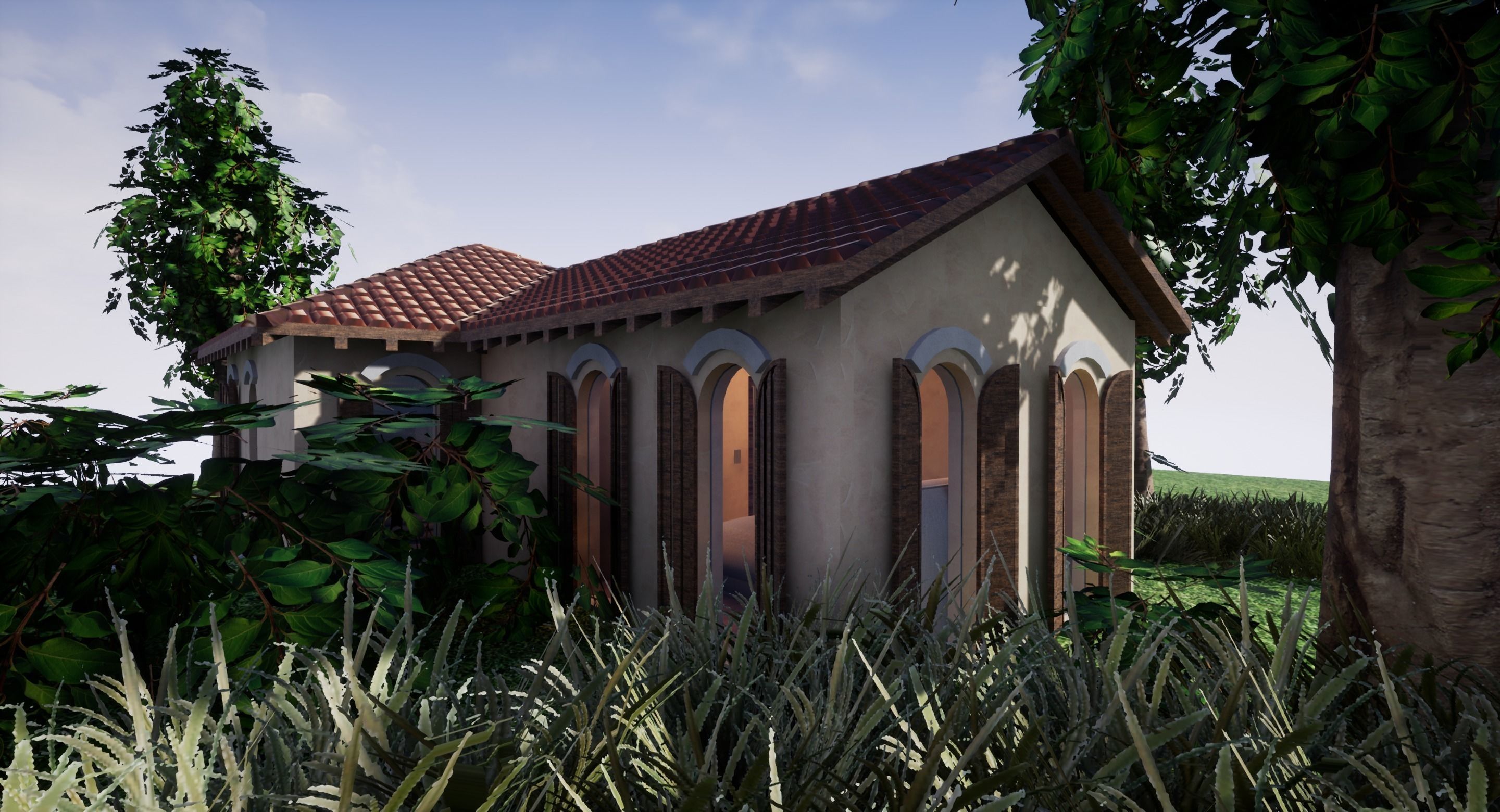 SHC Spanish Modern House 1 Low-poly 3D model_3