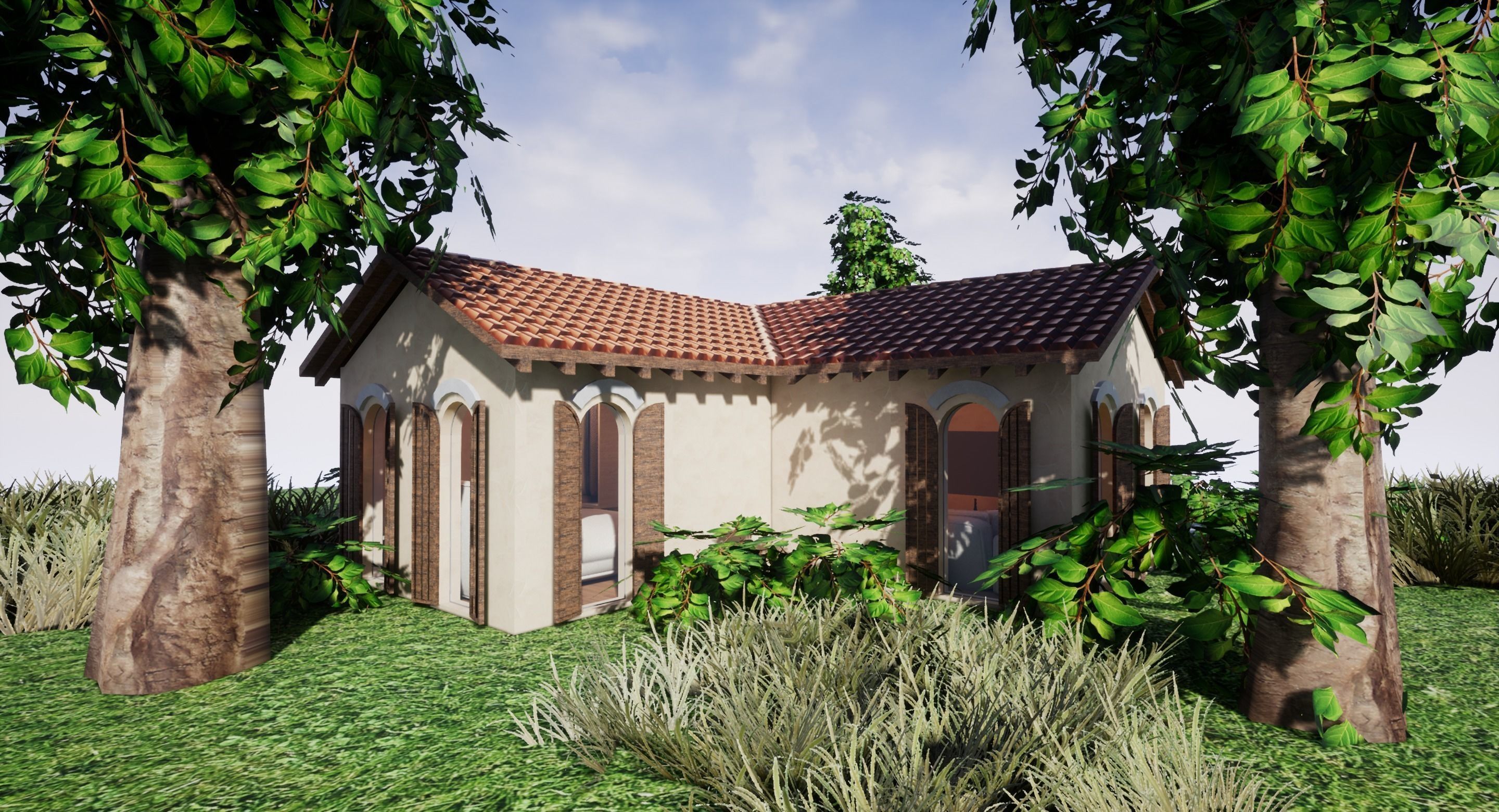 SHC Spanish Modern House 1 Low-poly 3D model_8