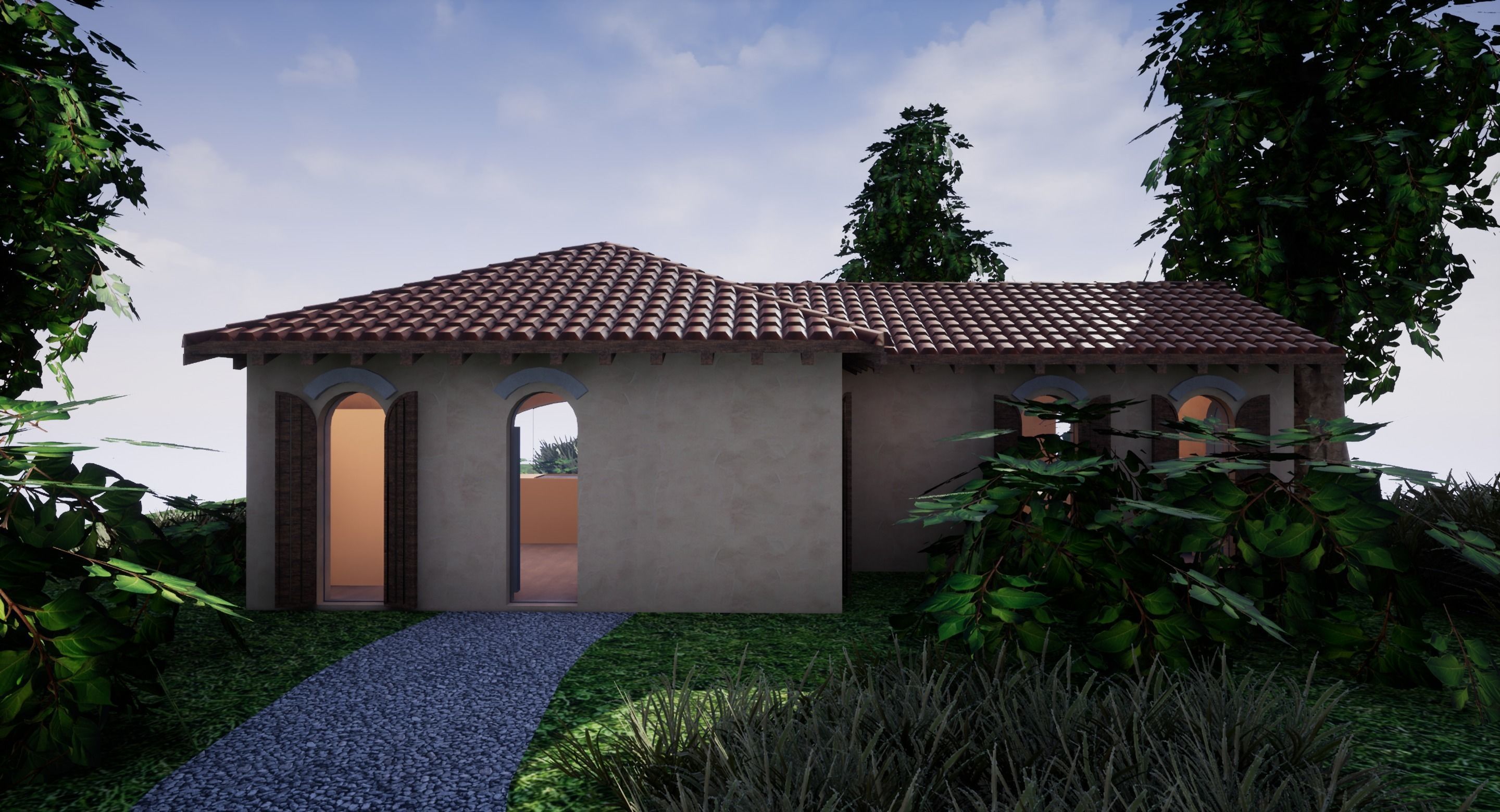 SHC Spanish Modern House 1 Low-poly 3D model_7